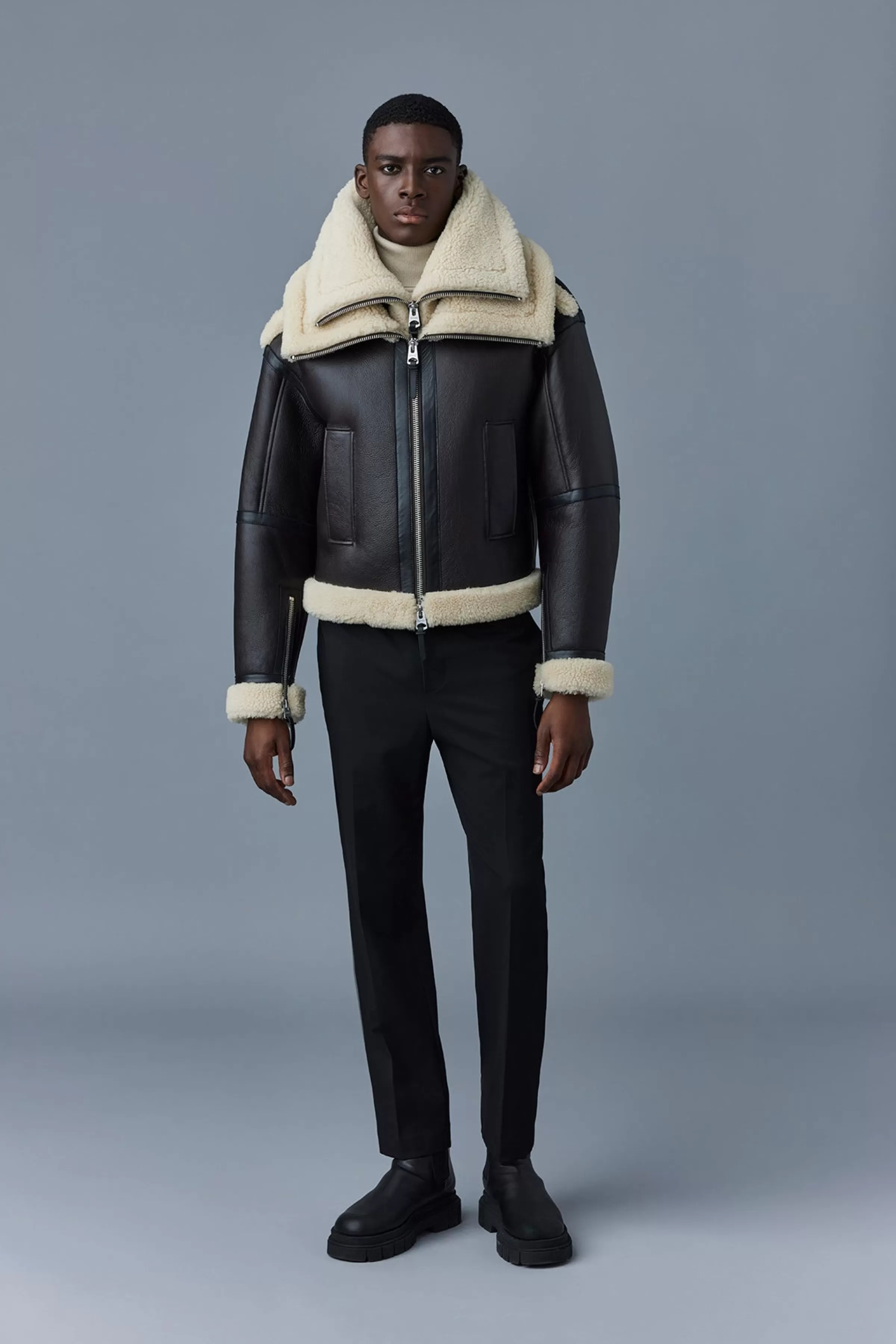 Lotte, Sheepskin Jacket With Double Collar For Men | ® US | Mackage Cheap