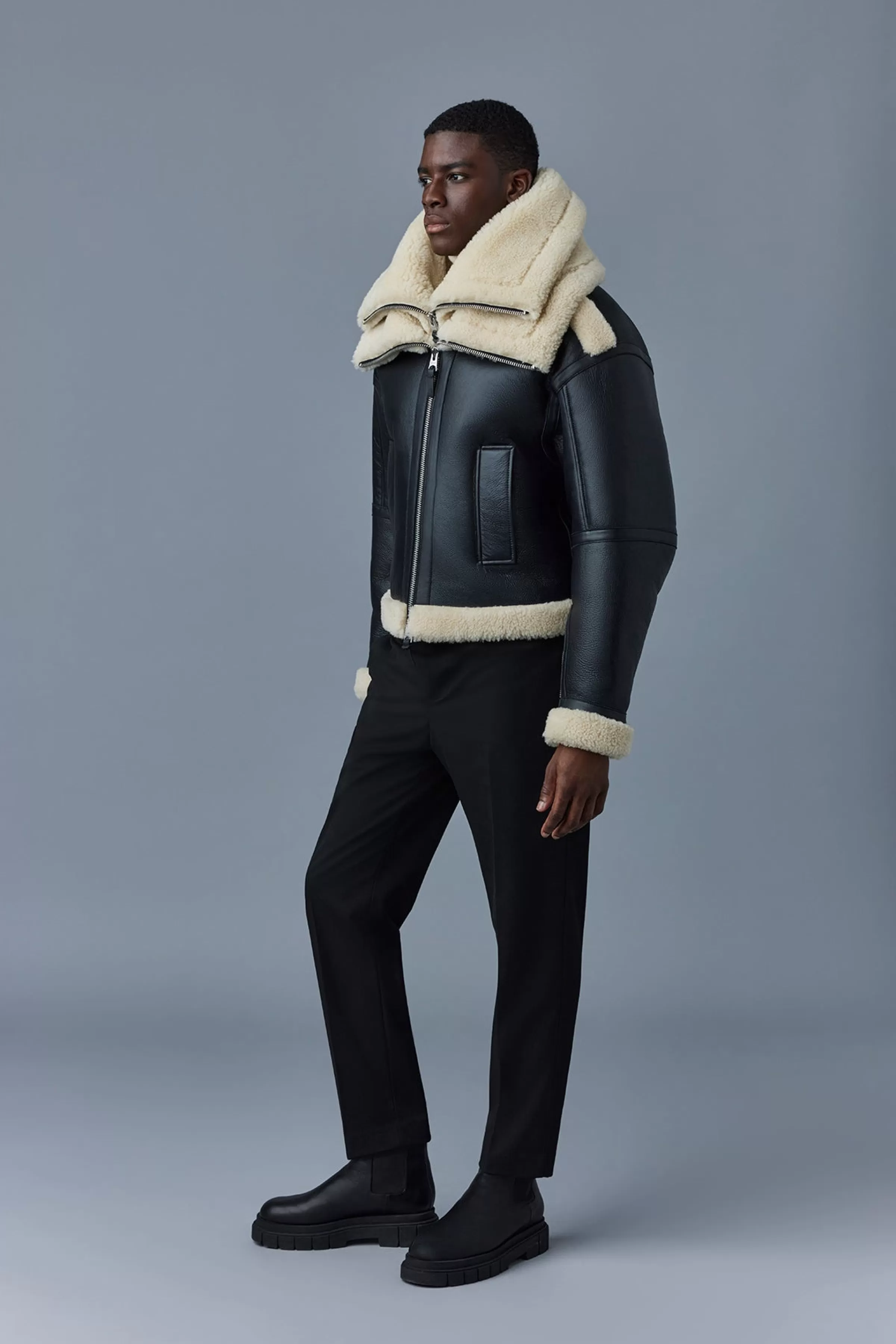 Lotte, Sheepskin Jacket With Double Collar For Men | ® US | Mackage Cheap