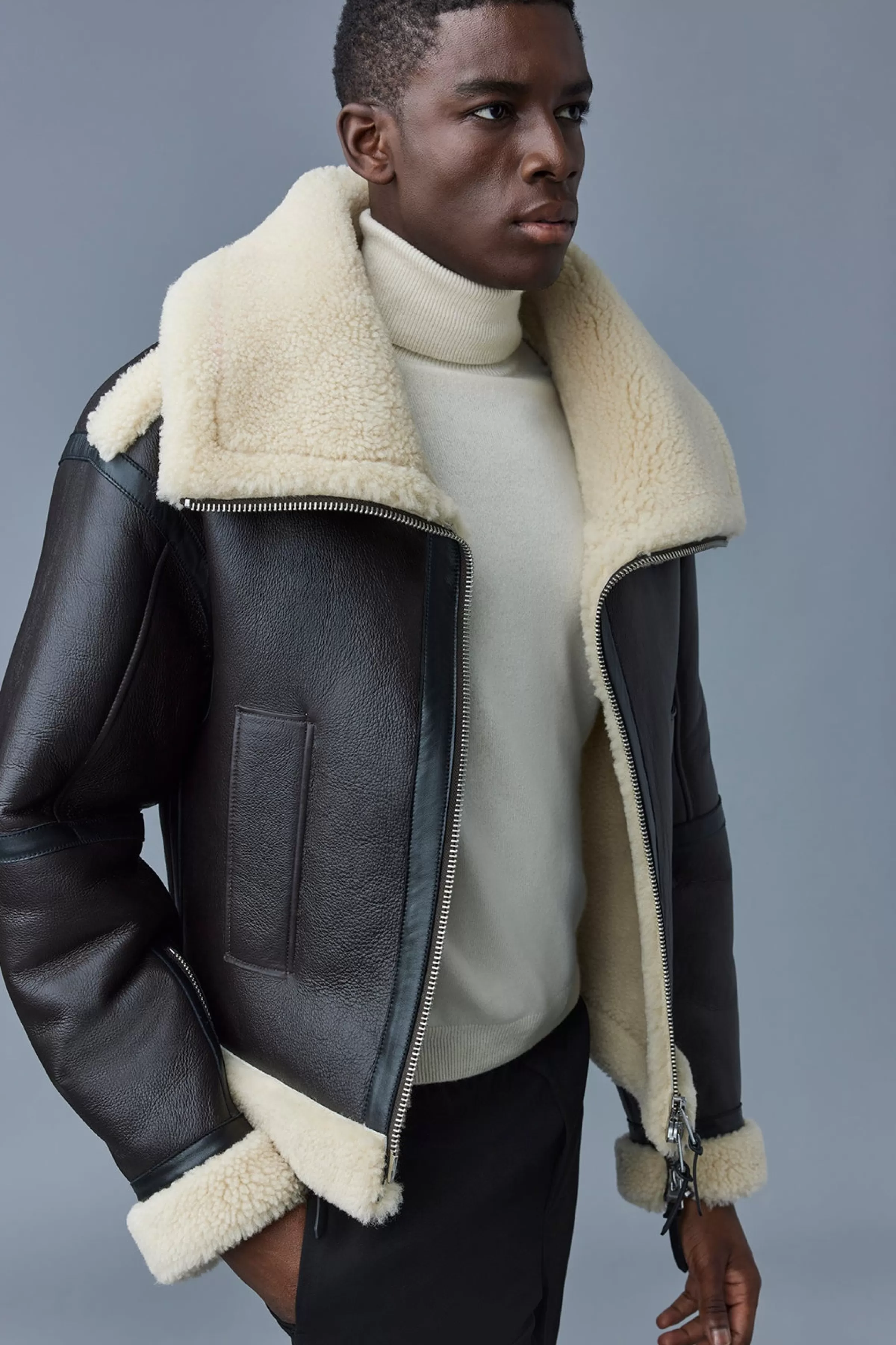 Lotte, Sheepskin Jacket With Double Collar For Men | ® US | Mackage Cheap