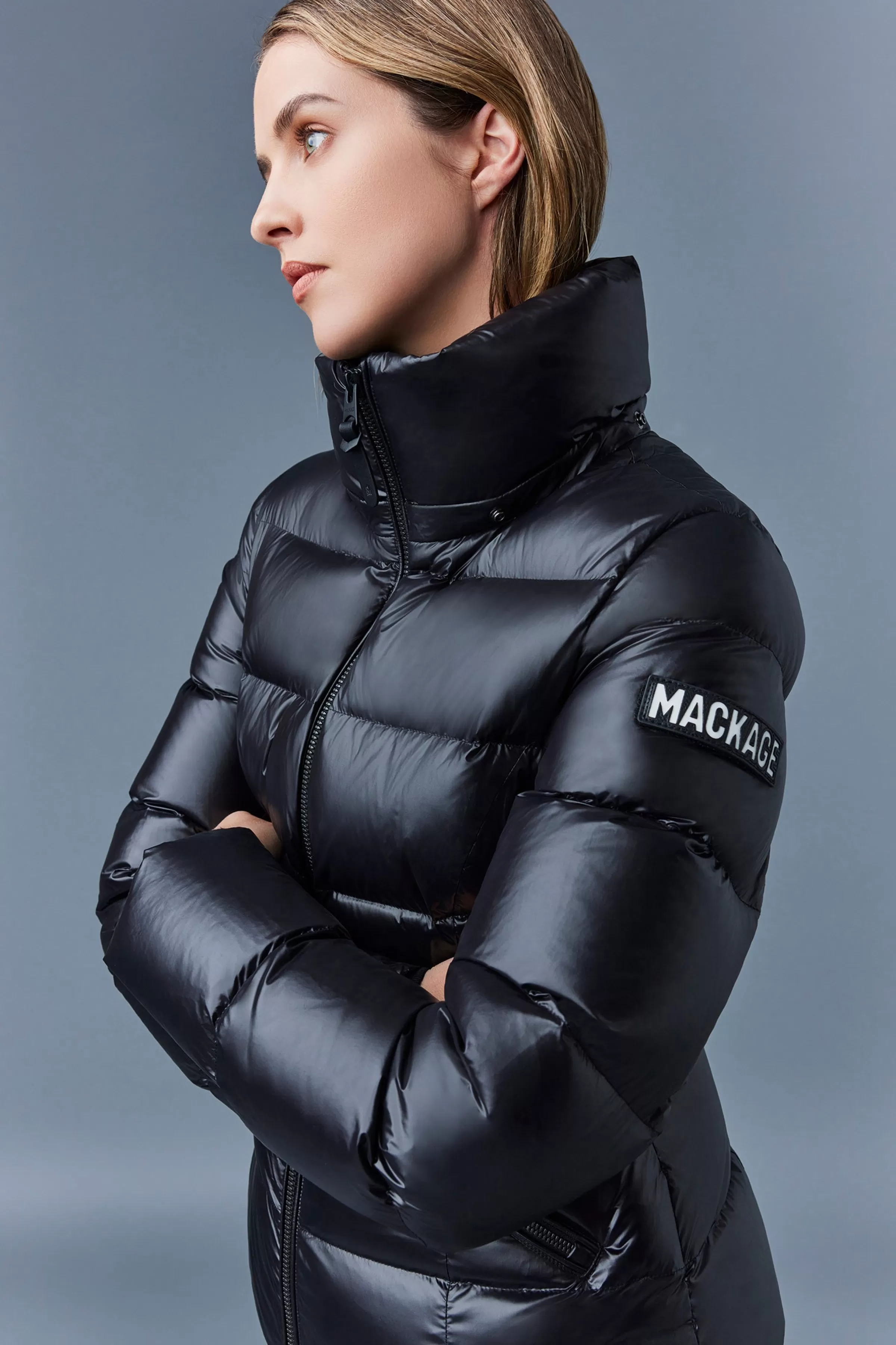 Madalyn, Channel Quilted Nano Down Jacket With Removable Hood And Fur Trim For Ladies | ® US | Mackage New