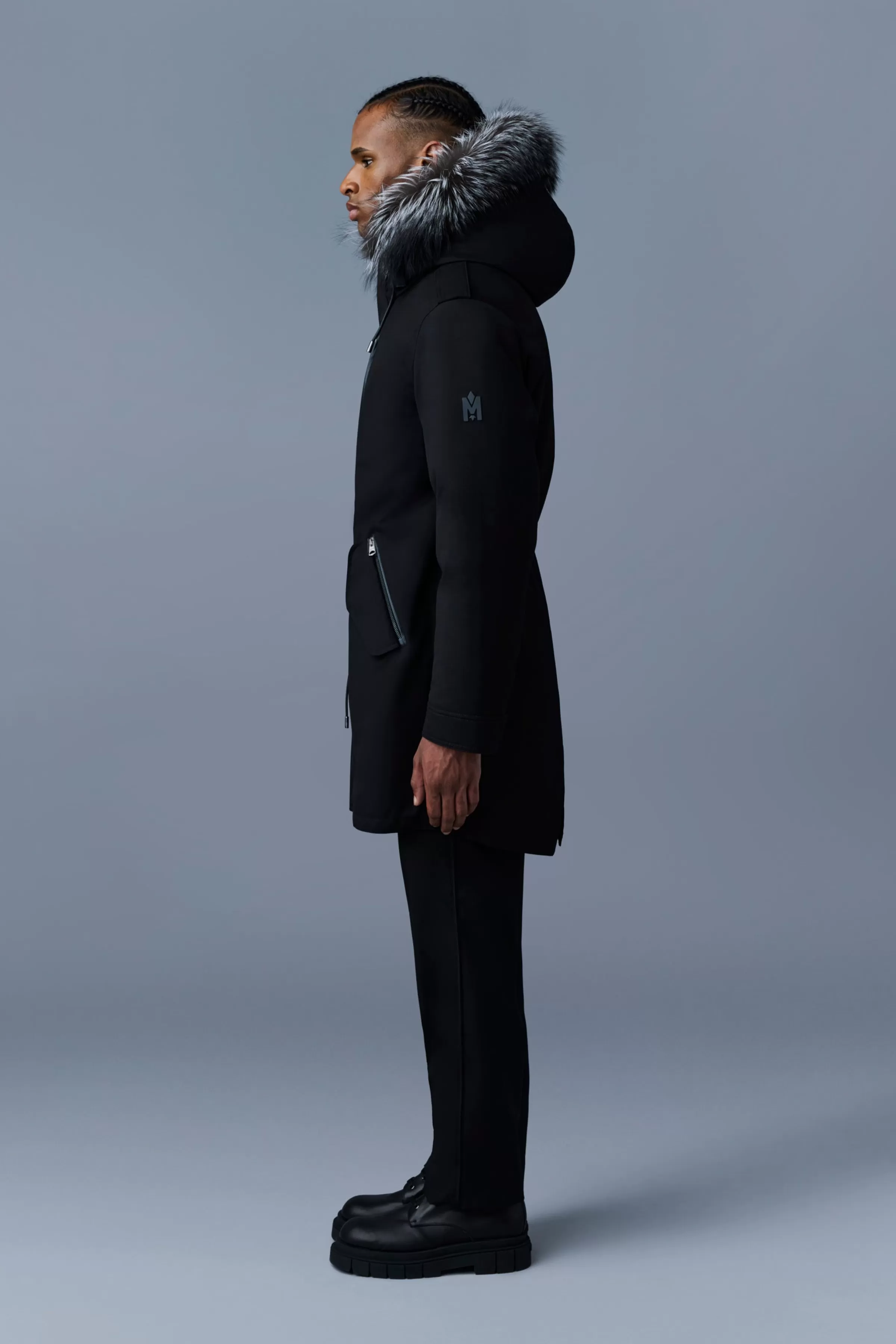Moritz, Rabbit Fur-lined Twill Parka With Removable Silver Fox Fur Trim For Men | ® US | Mackage Fashion