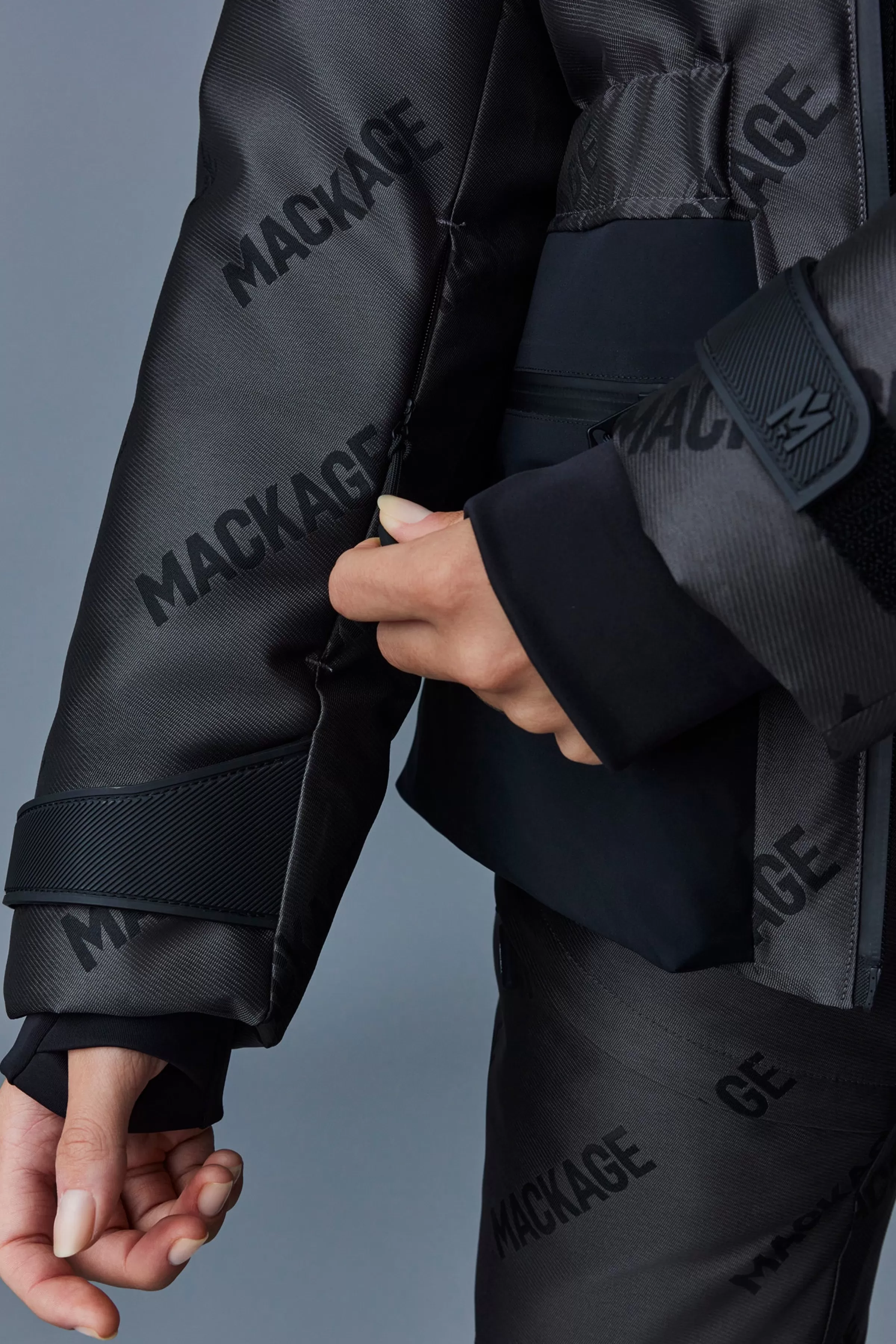 Nixie, Stretch Down Ski Jacket With Jacquard Logo Pattern For Ladies | ® US | Mackage Shop
