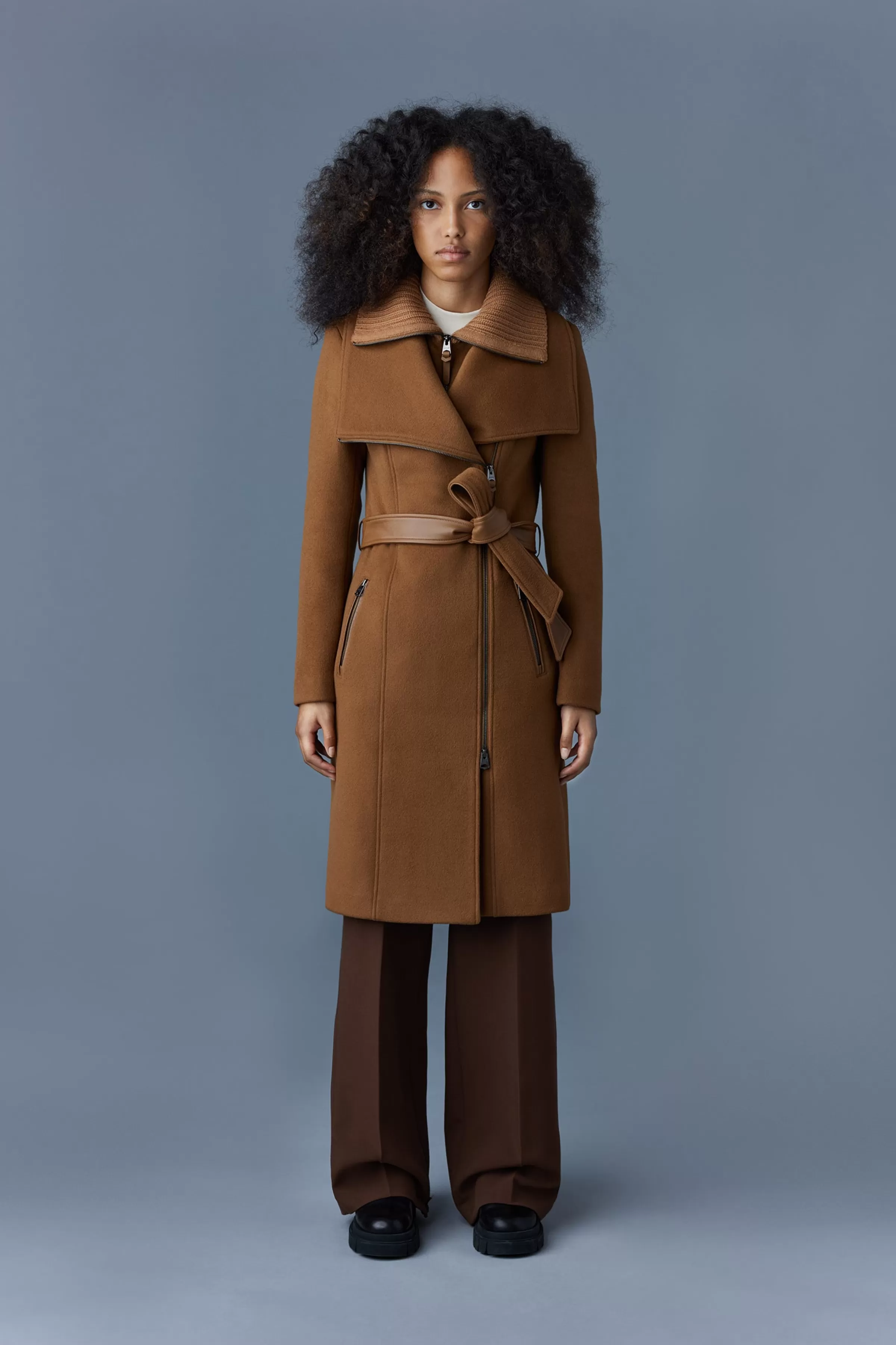 Nori, 2-in-1 Double Face Wool Coat With Sash For Ladies | ® US | Mackage New