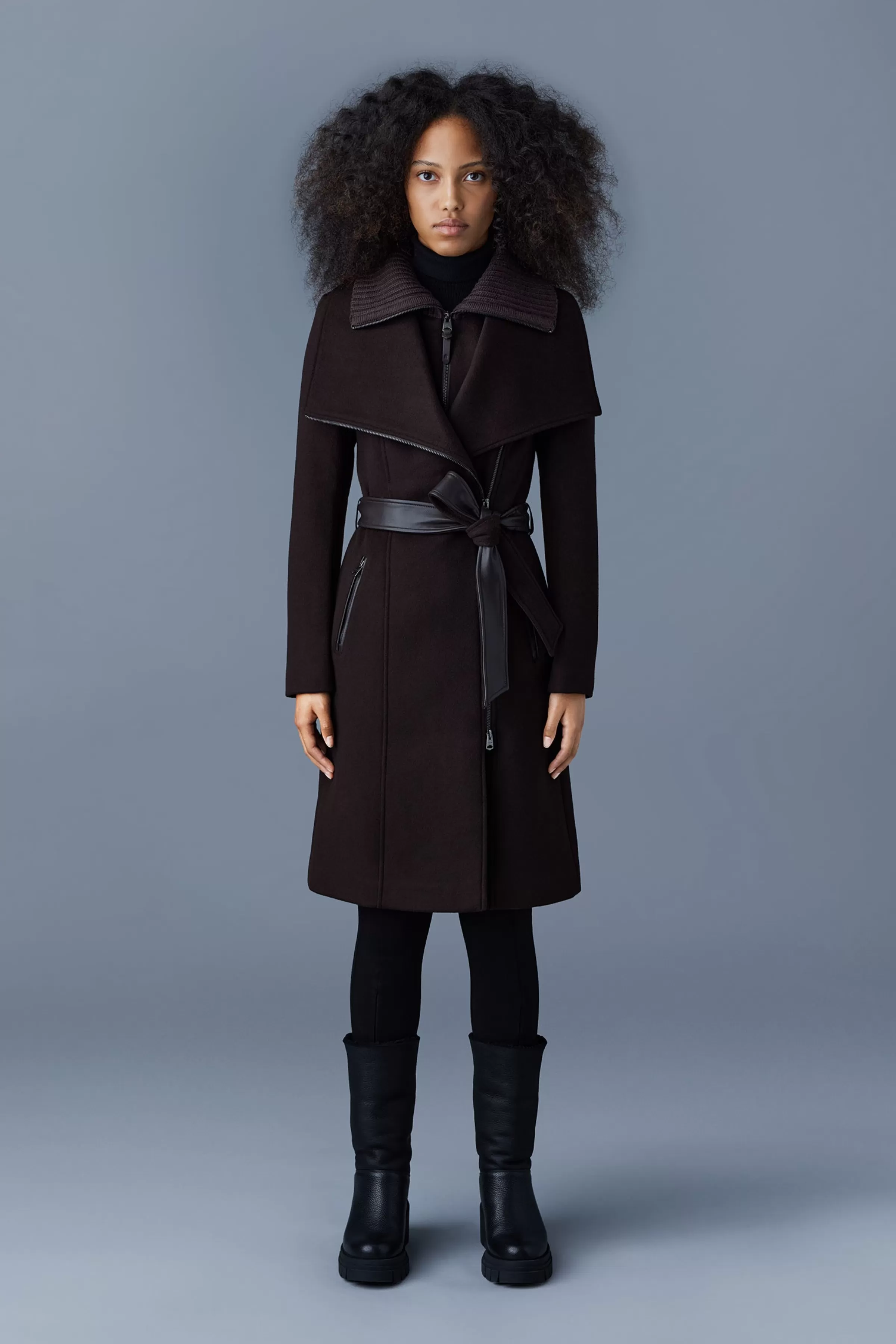 Nori, 2-in-1 Double Face Wool Coat With Sash For Ladies | ® US | Mackage New