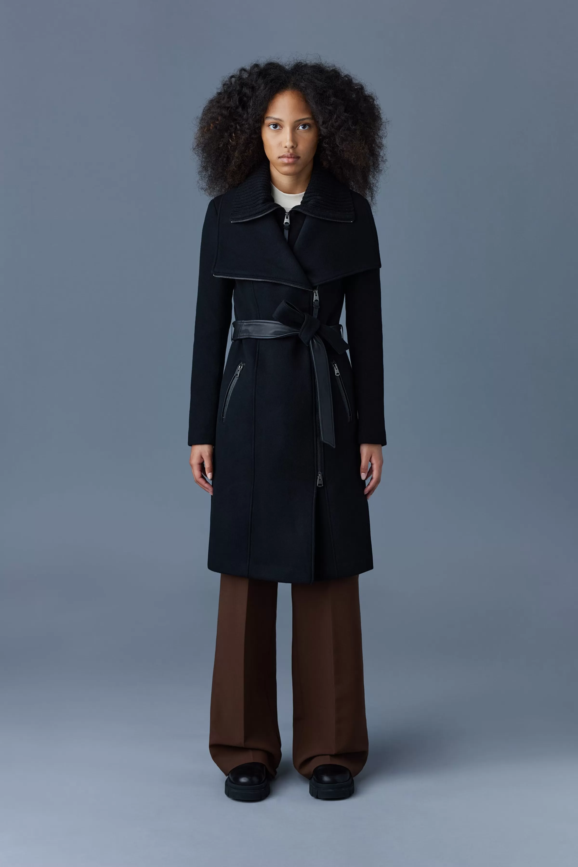 Nori, 2-in-1 Double Face Wool Coat With Sash For Ladies | ® US | Mackage New