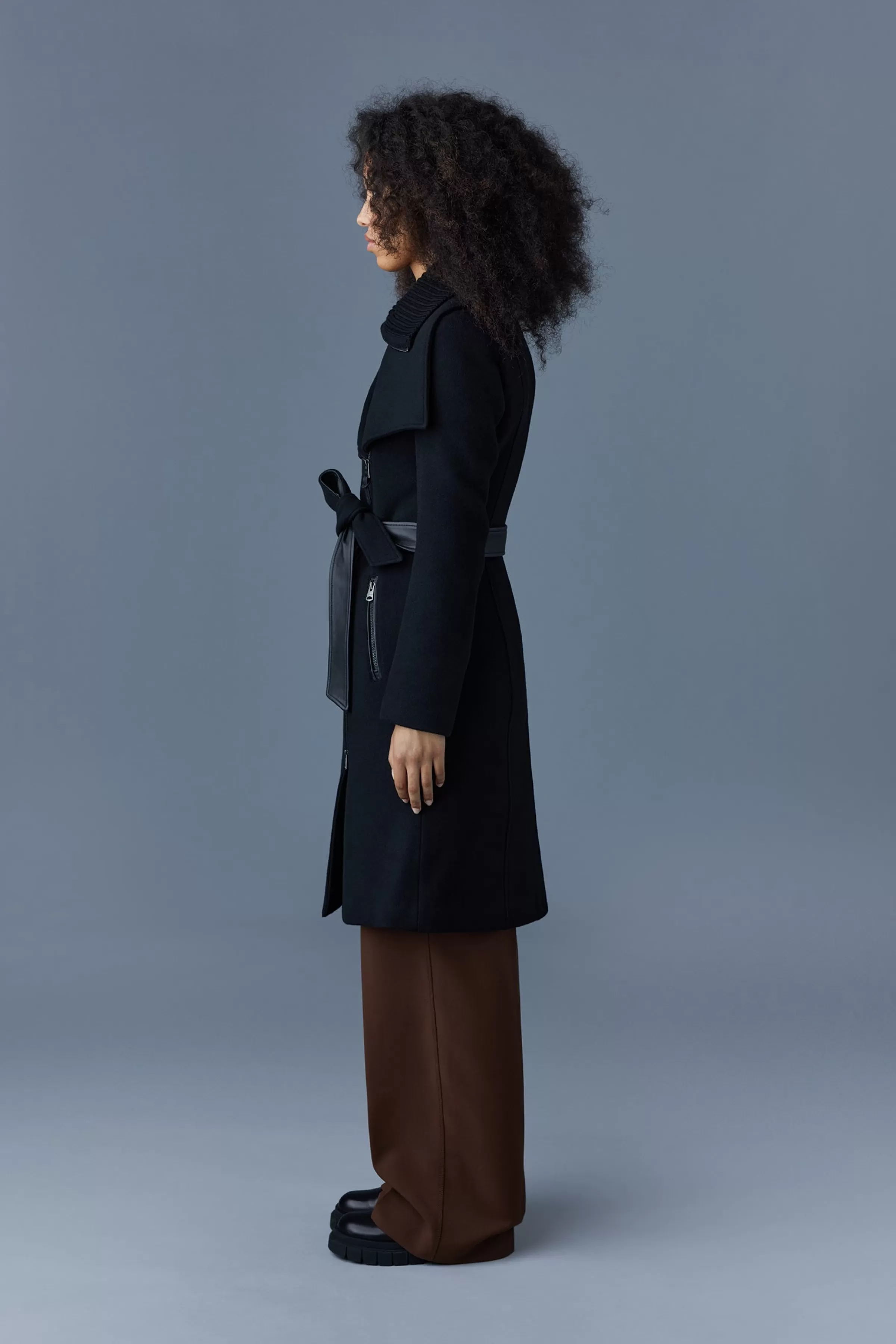 Nori, 2-in-1 Double Face Wool Coat With Sash For Ladies | ® US | Mackage New