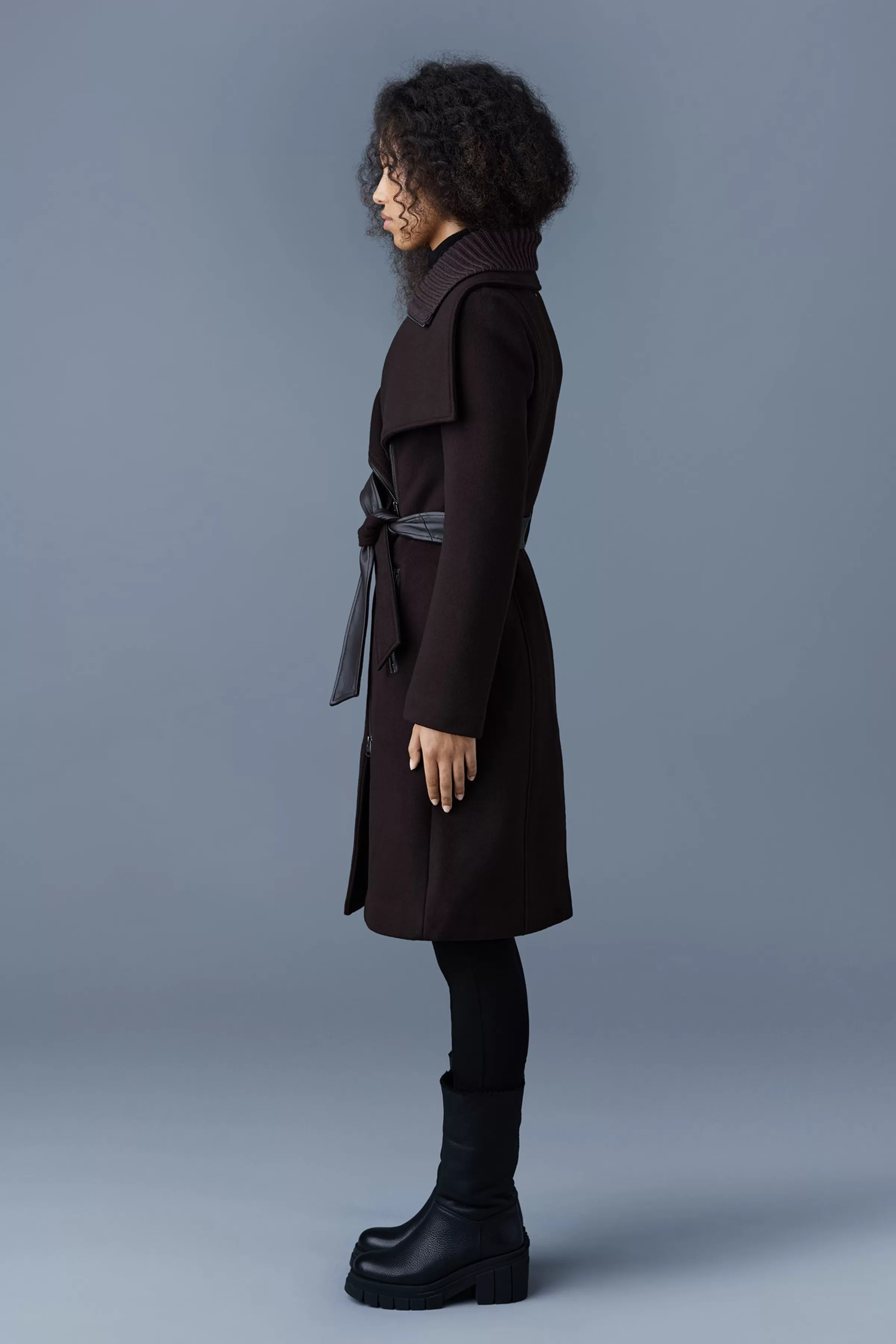 Nori, 2-in-1 Double Face Wool Coat With Sash For Ladies | ® US | Mackage New