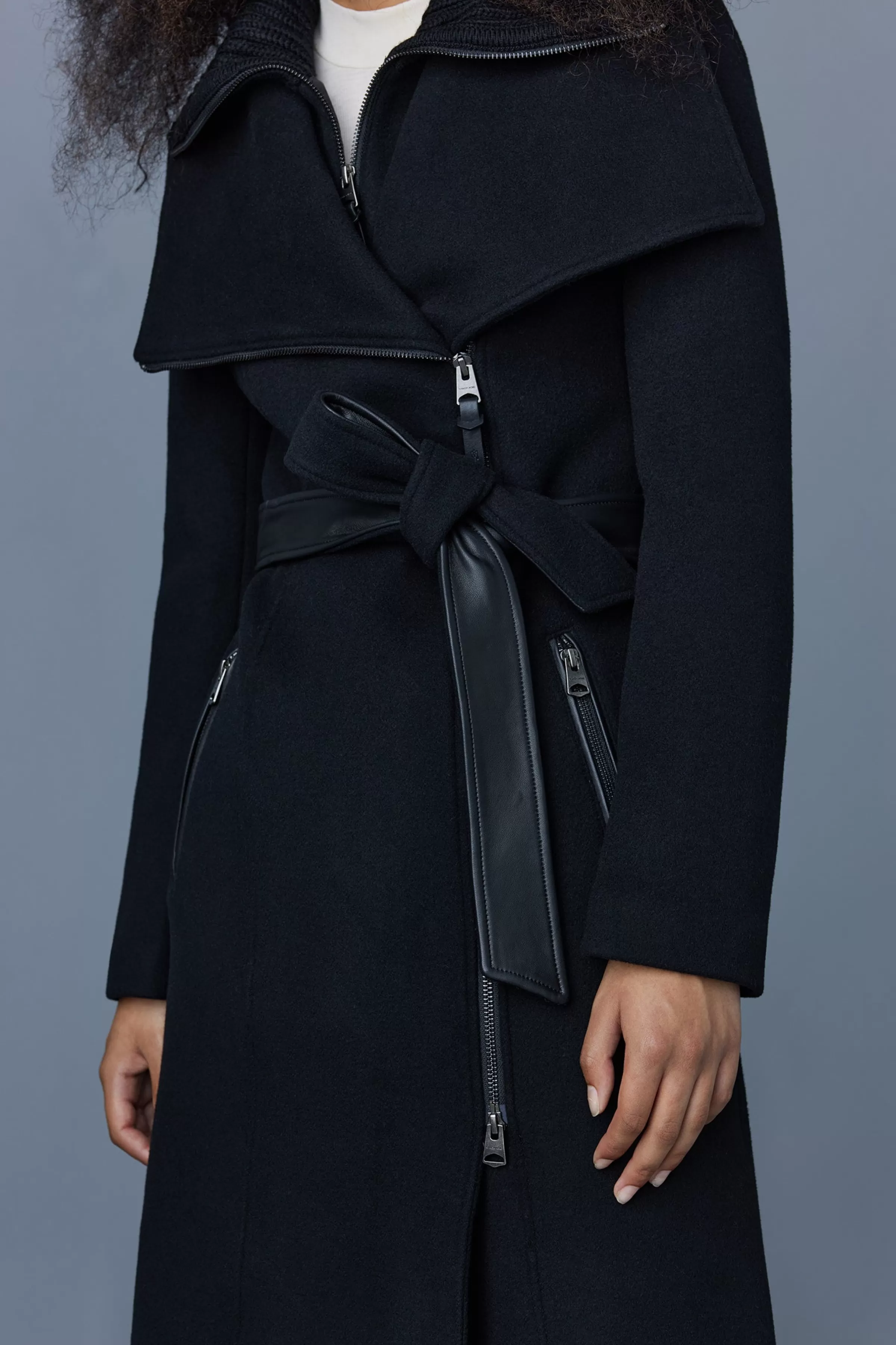 Nori, 2-in-1 Double Face Wool Coat With Sash For Ladies | ® US | Mackage New