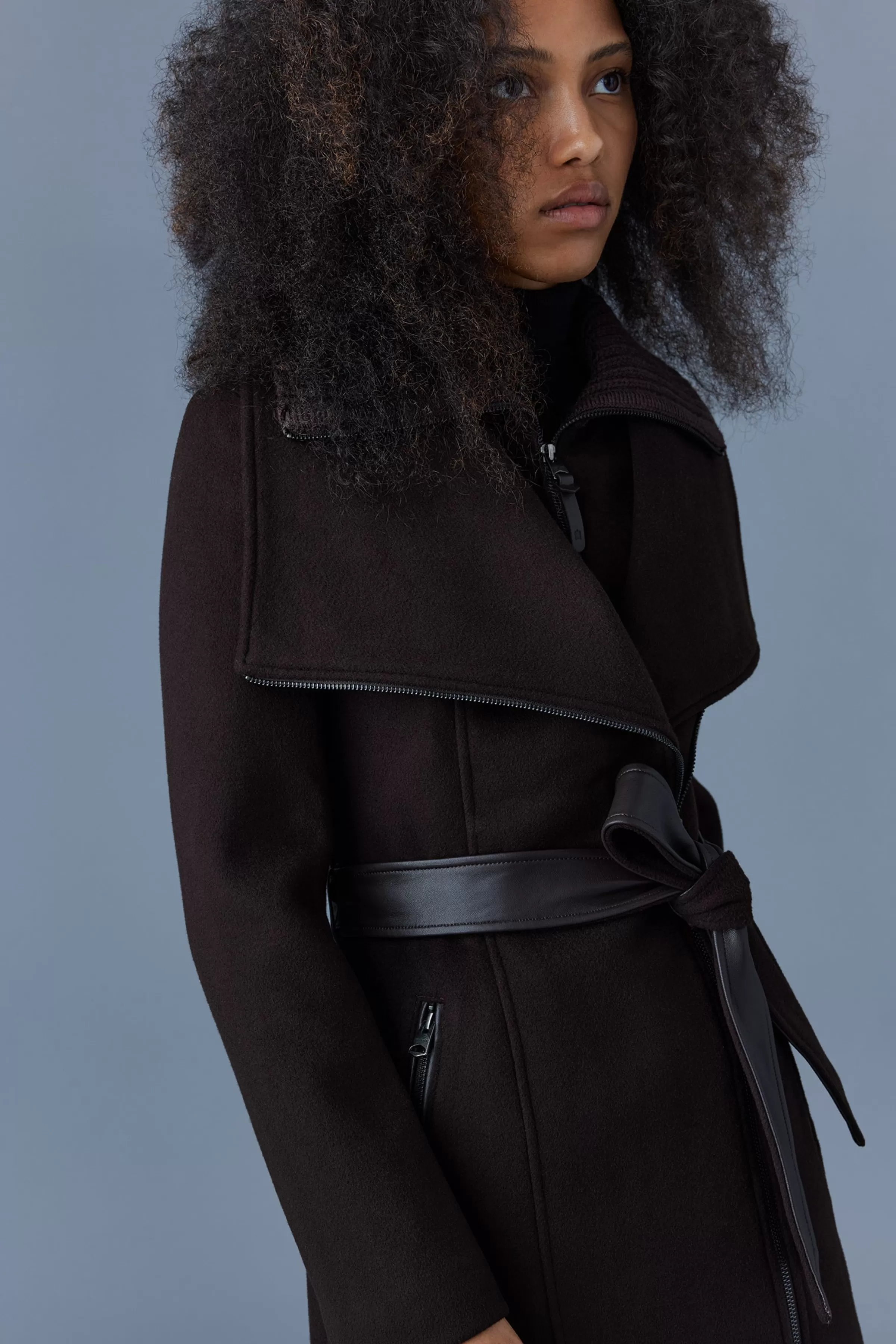 Nori, 2-in-1 Double Face Wool Coat With Sash For Ladies | ® US | Mackage New