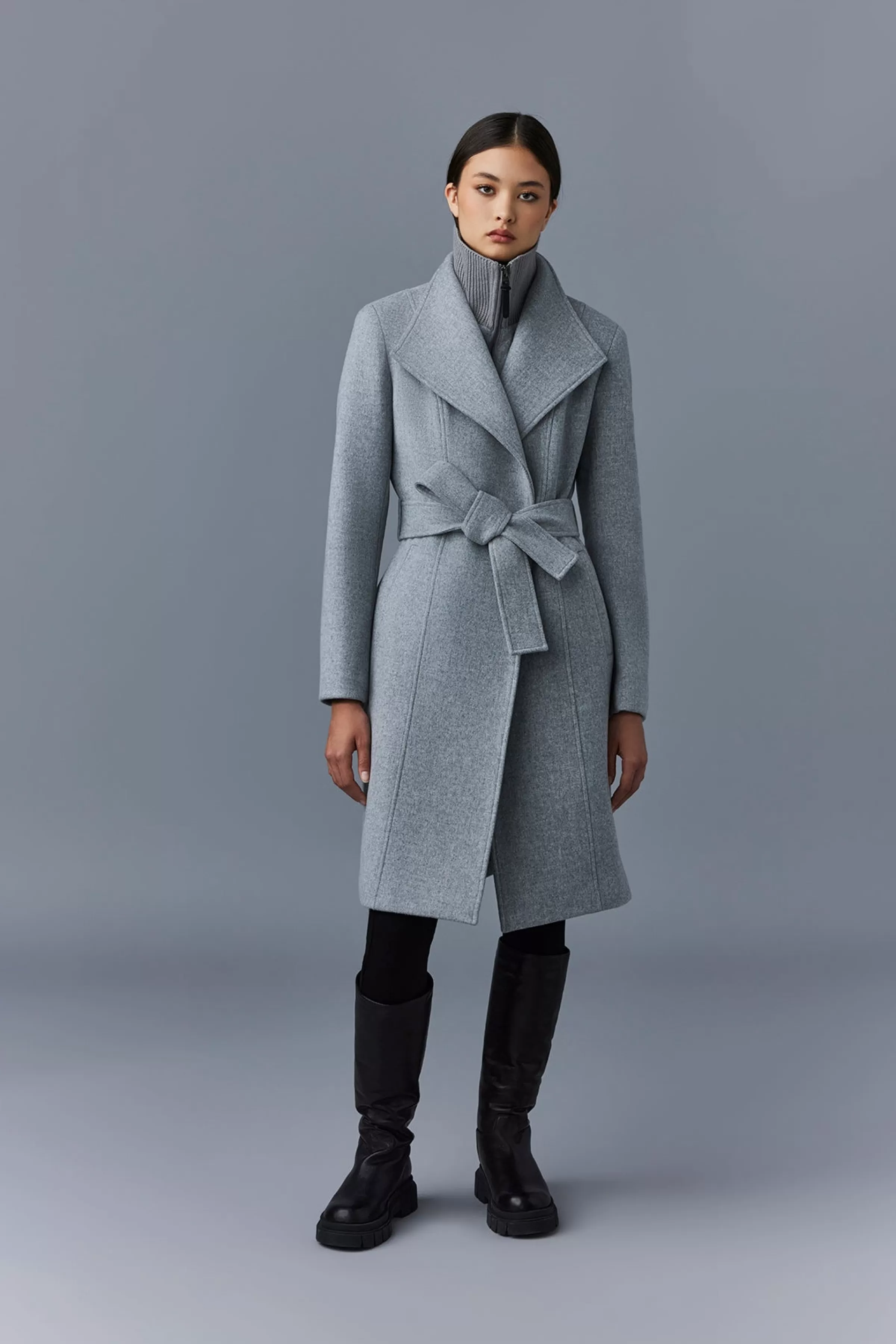 Norita, 2-in-1 Double Face Wool Coat With Sash For Ladies | ® US | Mackage Store