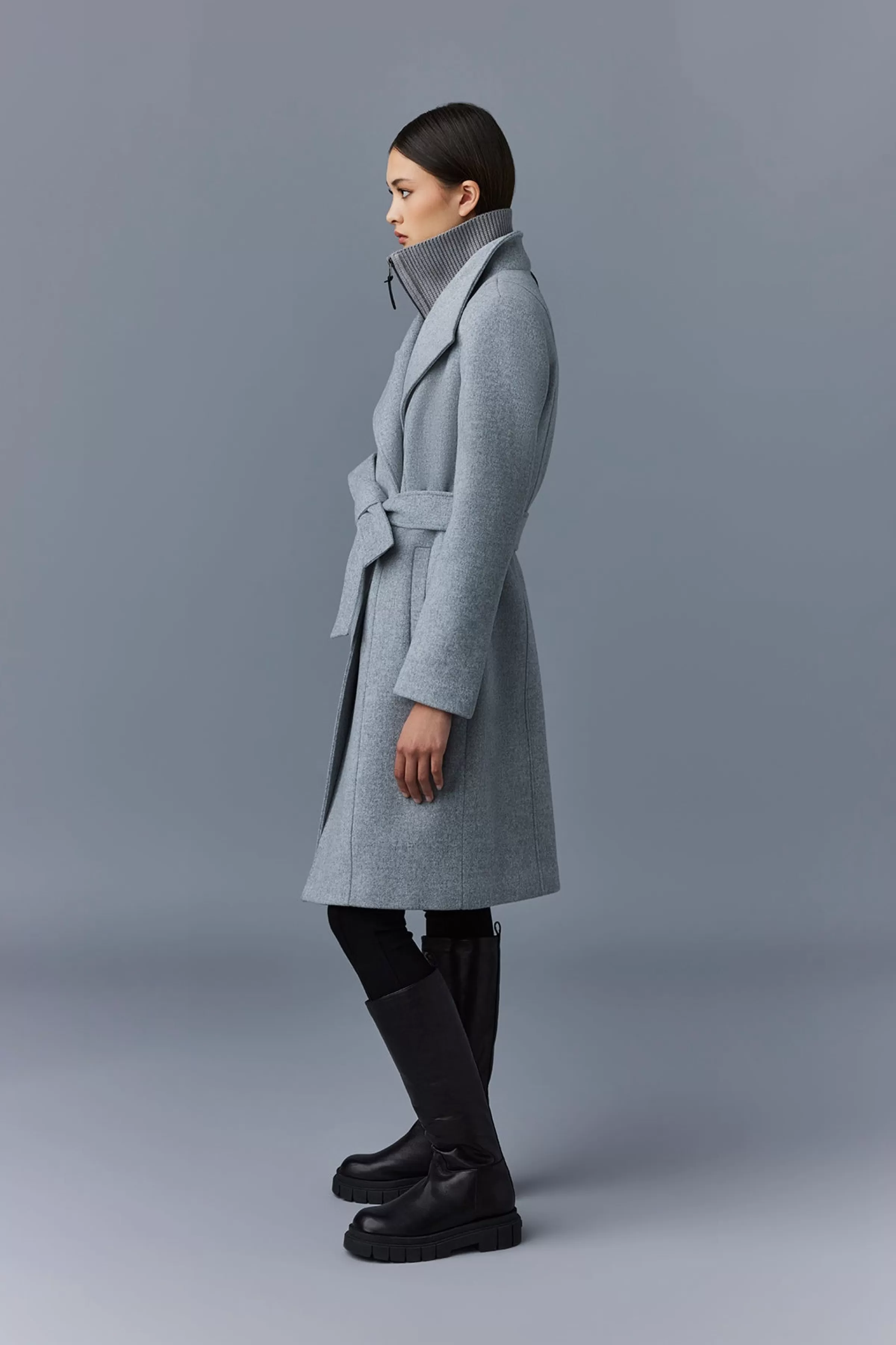 Norita, 2-in-1 Double Face Wool Coat With Sash For Ladies | ® US | Mackage Store