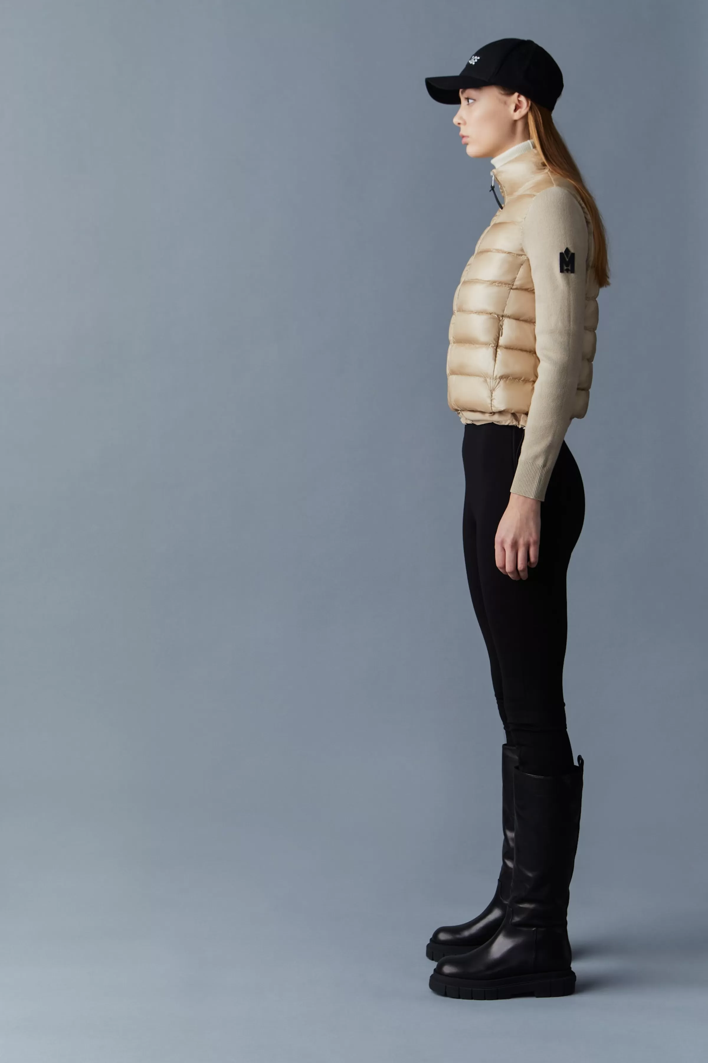Oceane, Recycled Hybrid Jacket With Rib Knit Sleeves For Ladies | ® US | Mackage Best Sale