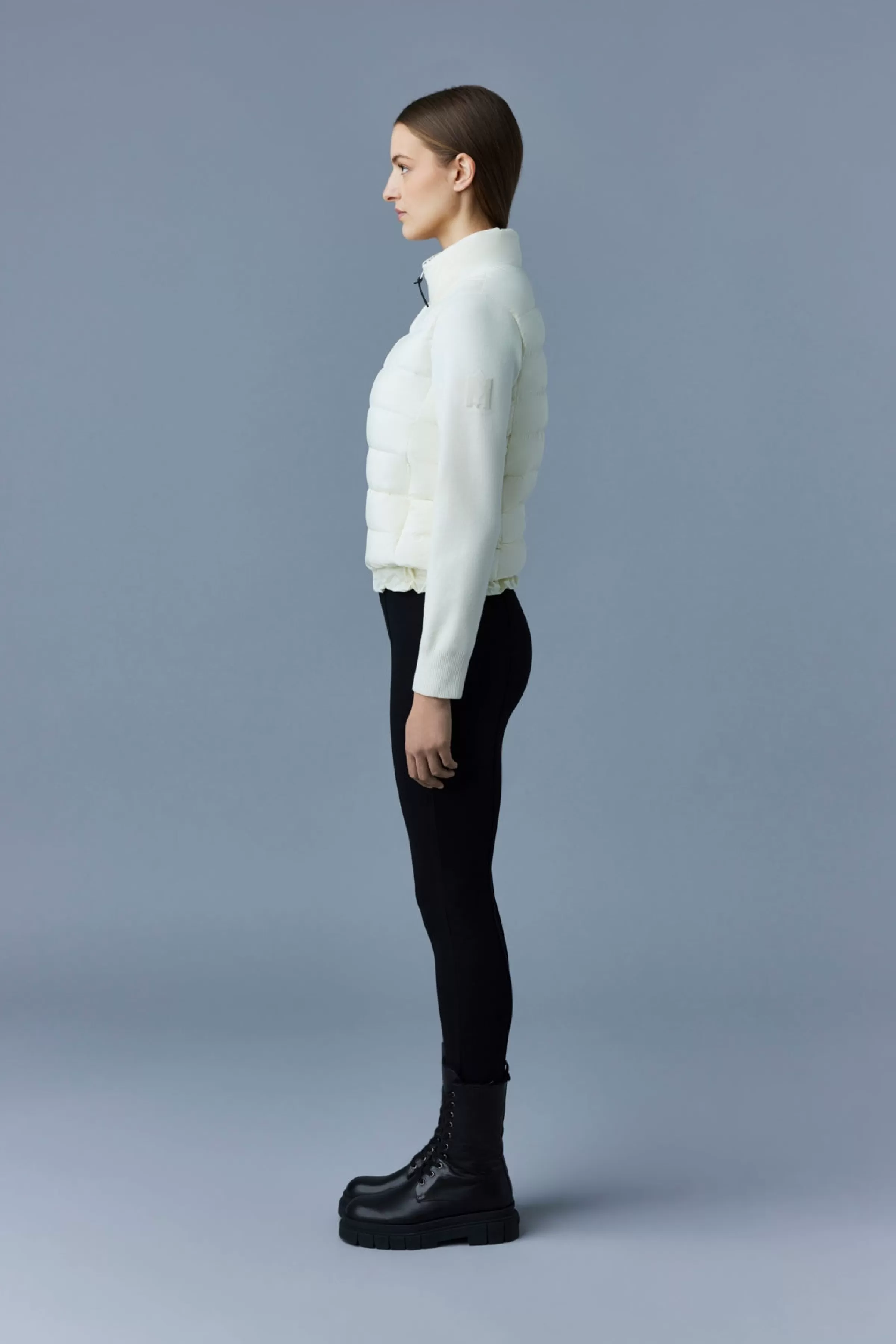 Oceane, Recycled Hybrid Jacket With Rib Knit Sleeves For Ladies | ® US | Mackage Best Sale