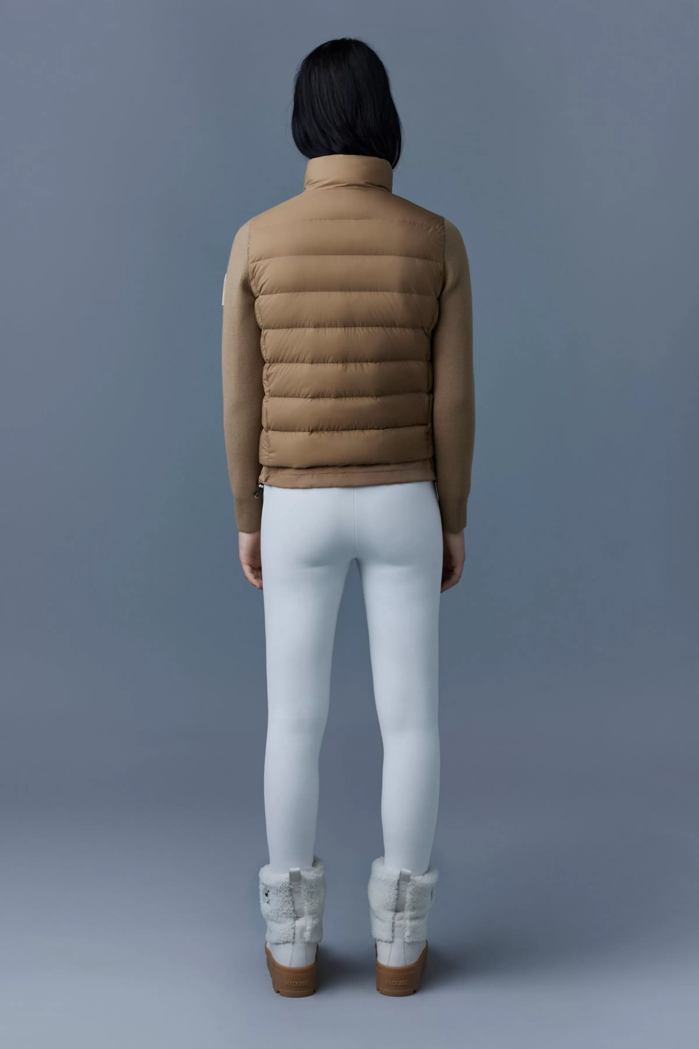 Oceane, Recycled Hybrid Jacket With Rib Knit Sleeves For Ladies | ® US | Mackage Best Sale
