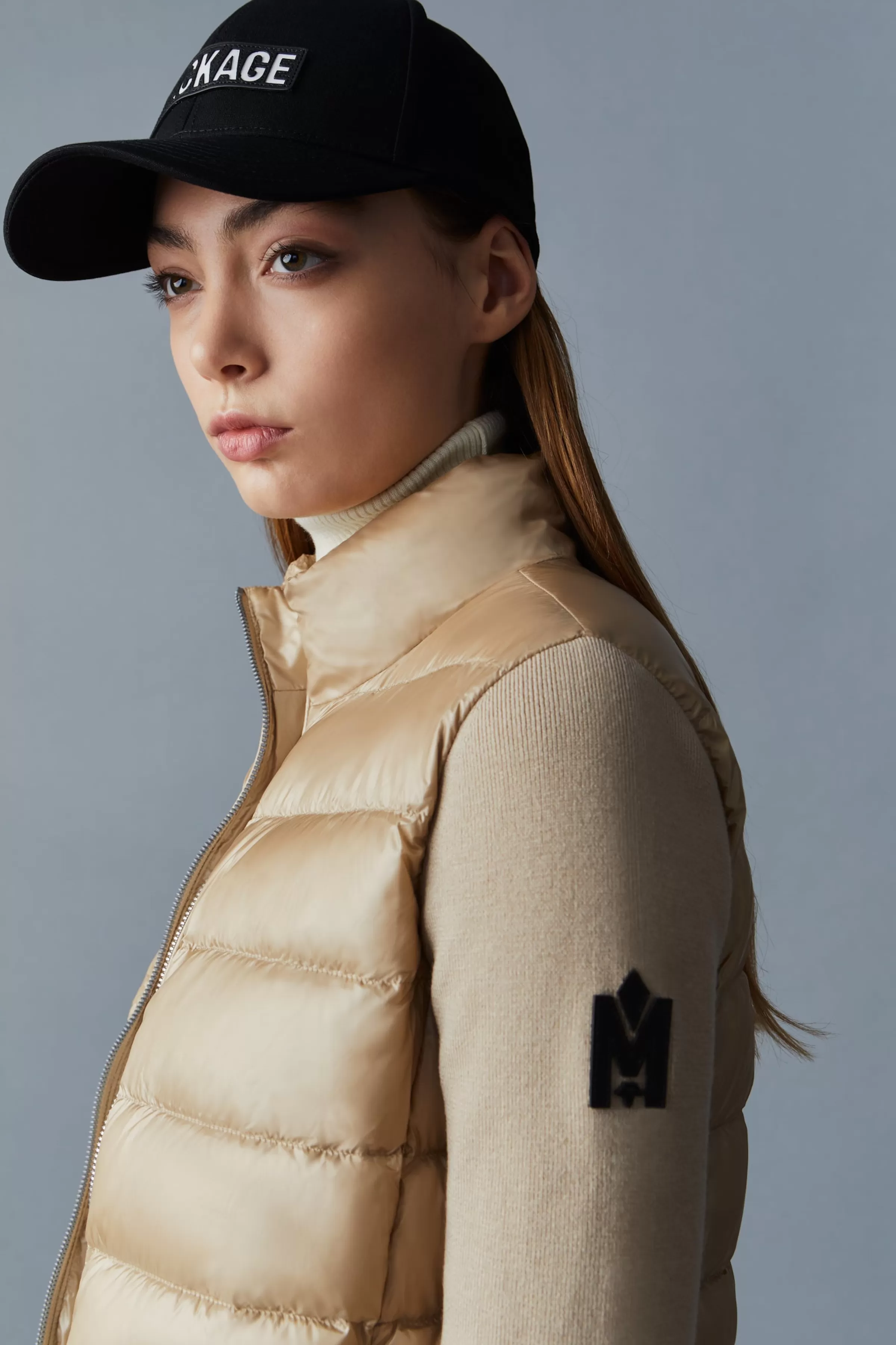 Oceane, Recycled Hybrid Jacket With Rib Knit Sleeves For Ladies | ® US | Mackage Best Sale