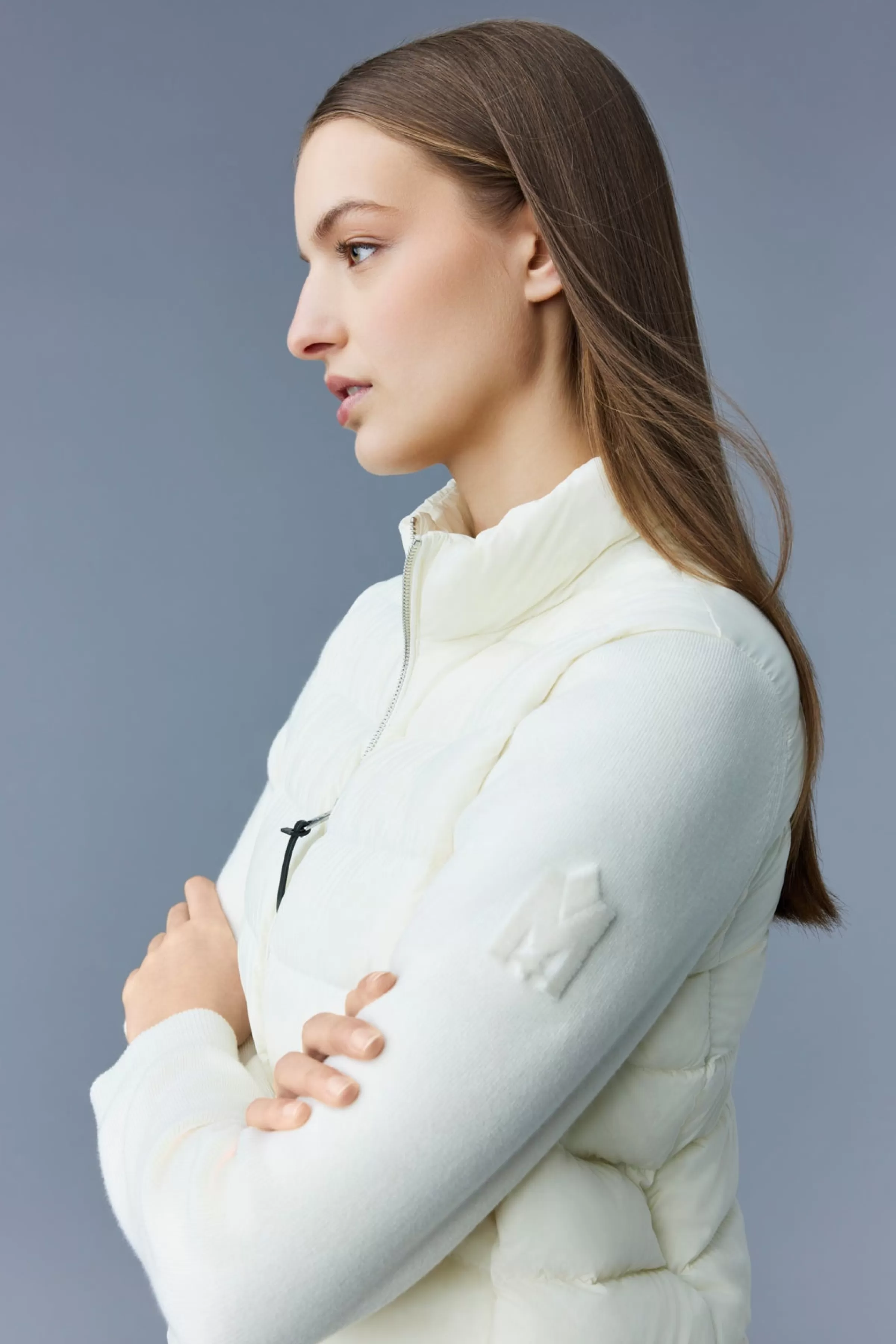 Oceane, Recycled Hybrid Jacket With Rib Knit Sleeves For Ladies | ® US | Mackage Best Sale
