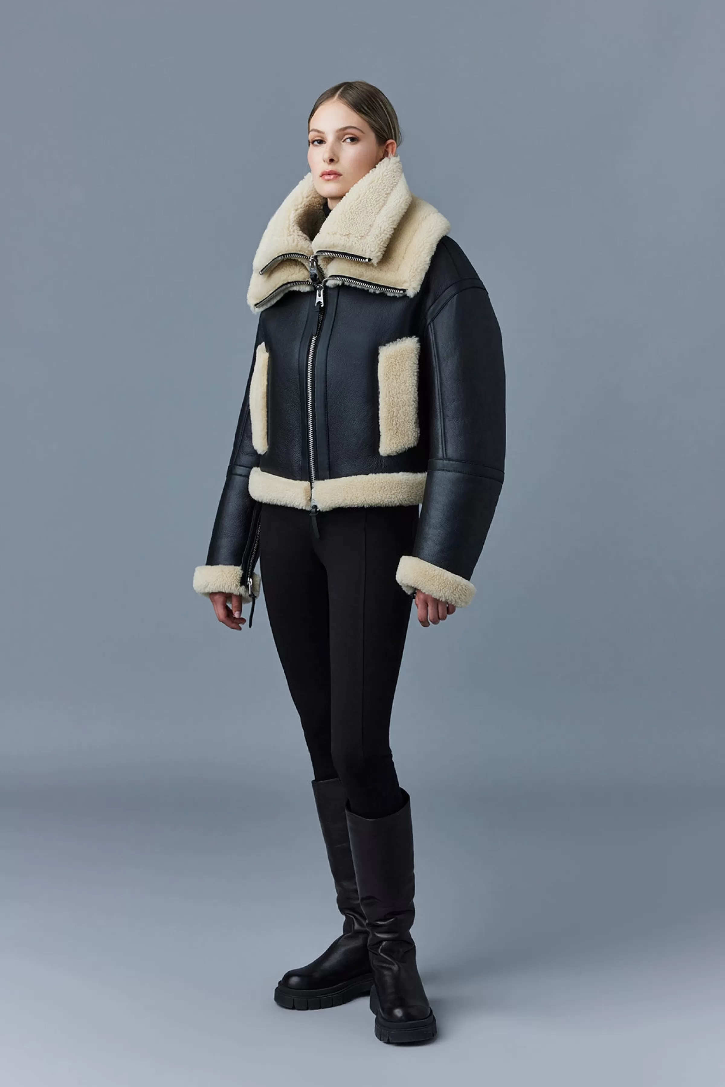 Penelopa, Sheepskin Jacket With Double Collar For Ladies | ® US | Mackage Cheap