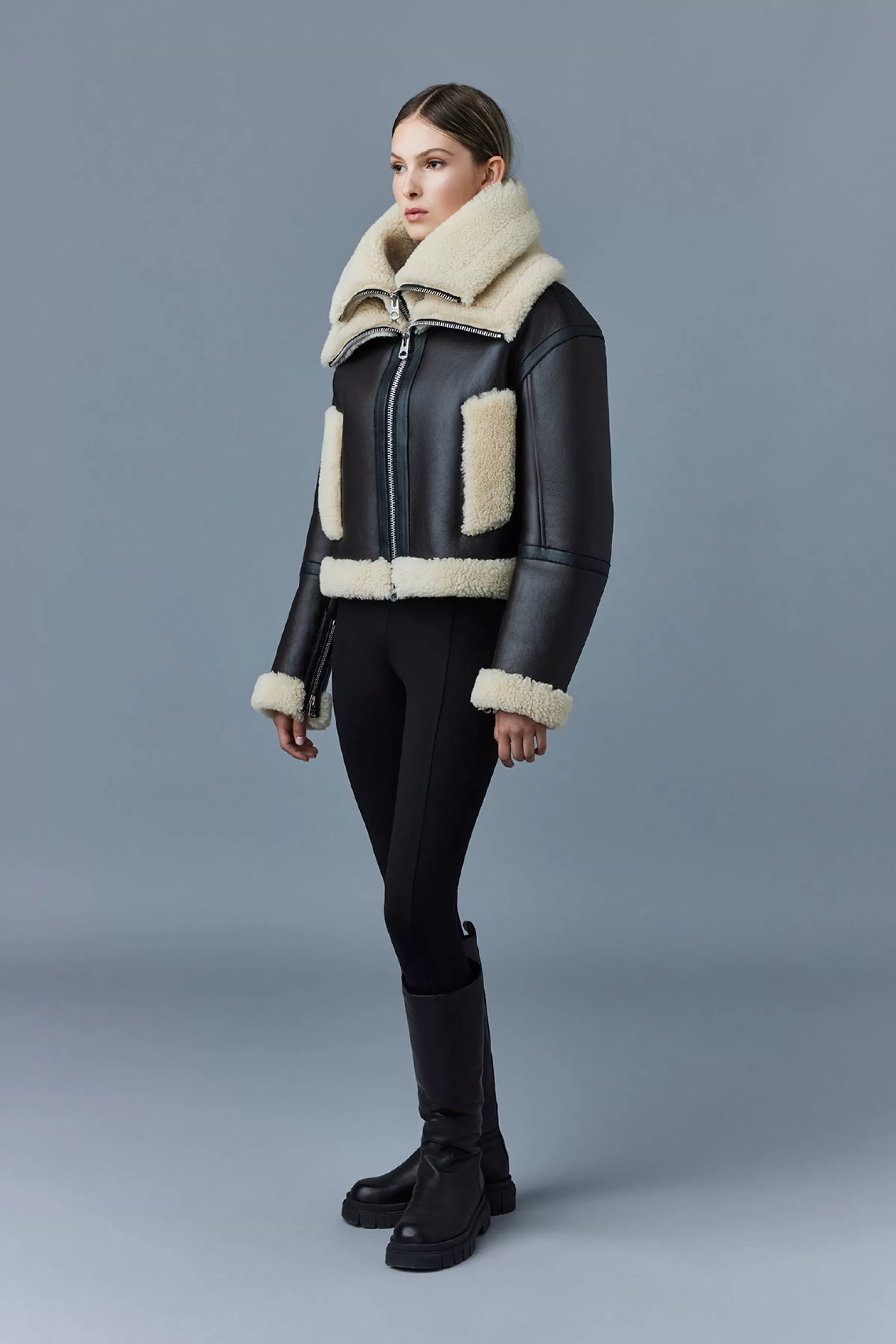 Penelopa, Sheepskin Jacket With Double Collar For Ladies | ® US | Mackage Cheap
