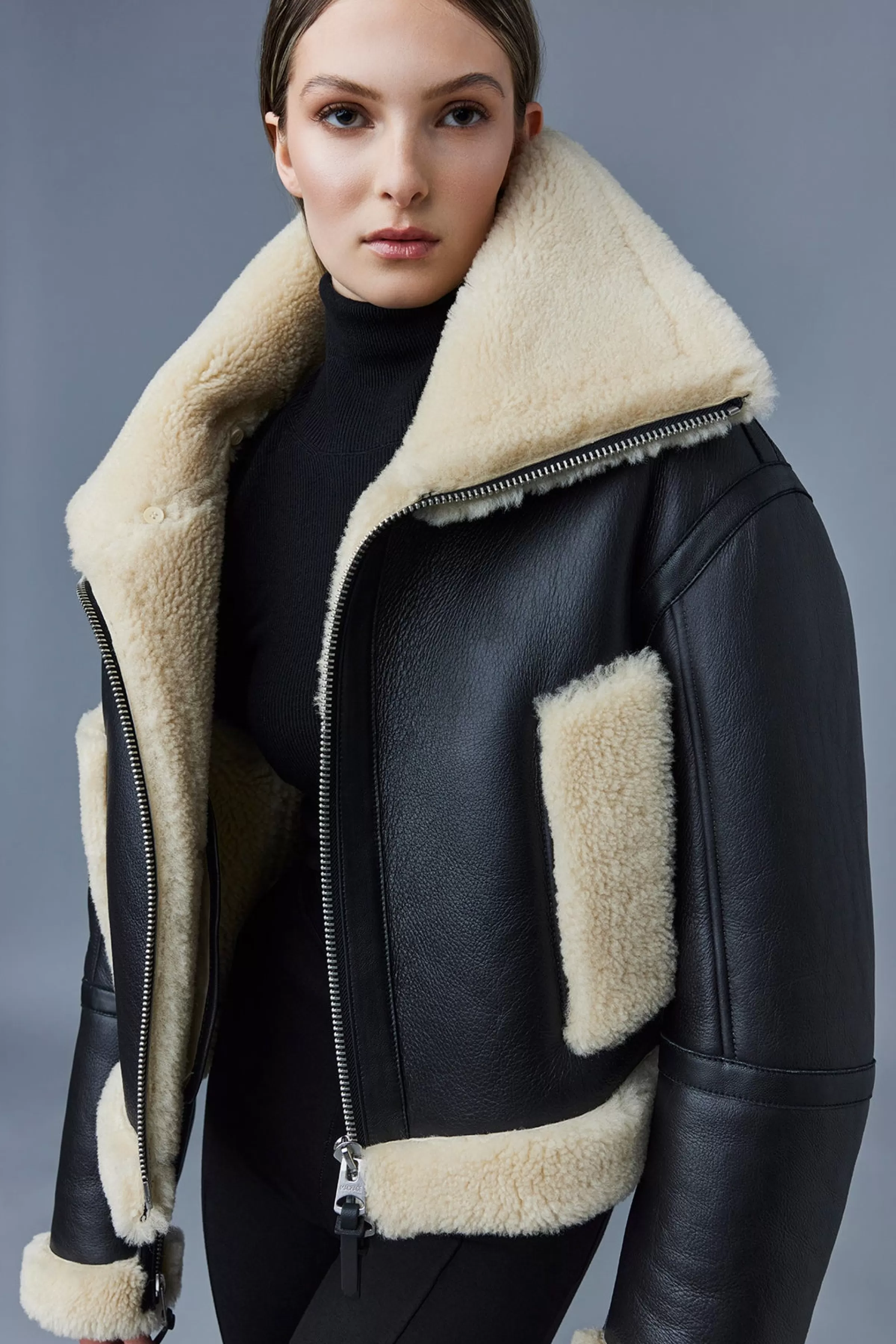 Penelopa, Sheepskin Jacket With Double Collar For Ladies | ® US | Mackage Cheap