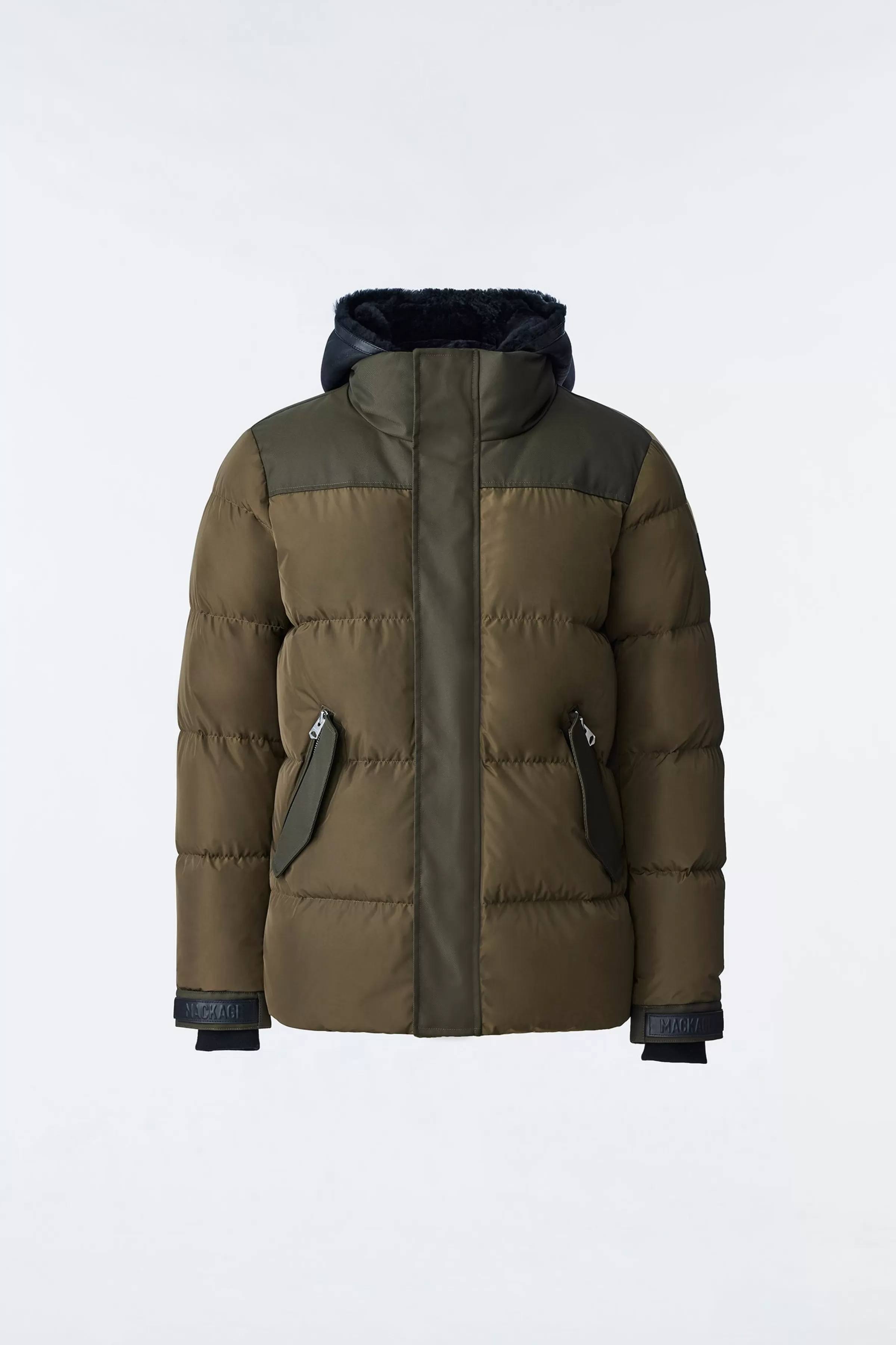 Riley, Classic Down Jacket With Removable Shearling Bib For Men | ® US | Mackage Outlet