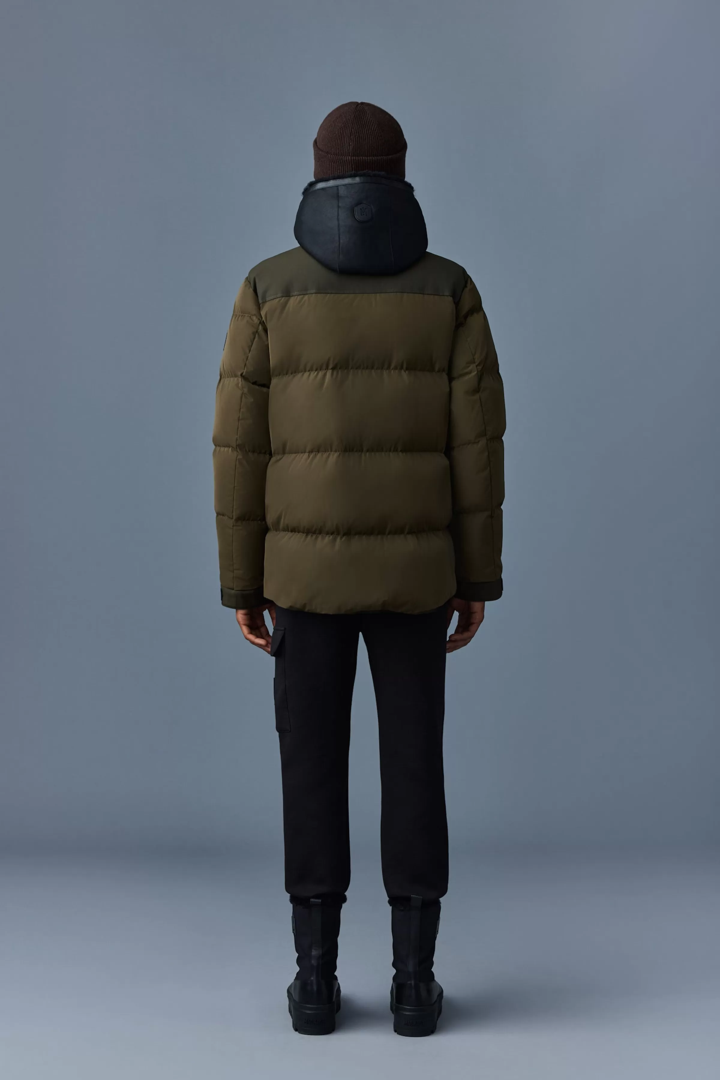 Riley, Classic Down Jacket With Removable Shearling Bib For Men | ® US | Mackage Outlet