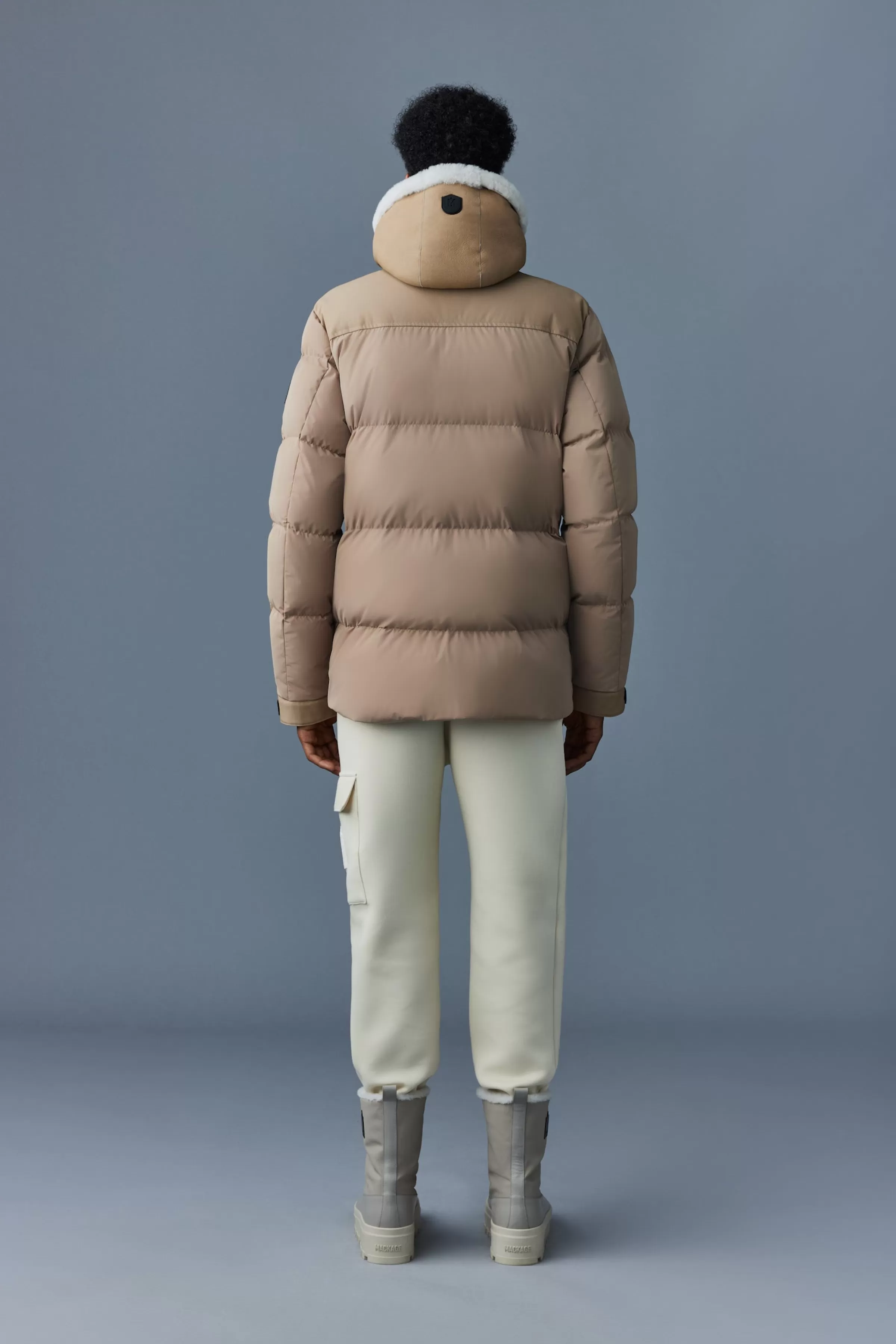 Riley, Classic Down Jacket With Removable Shearling Bib For Men | ® US | Mackage Outlet