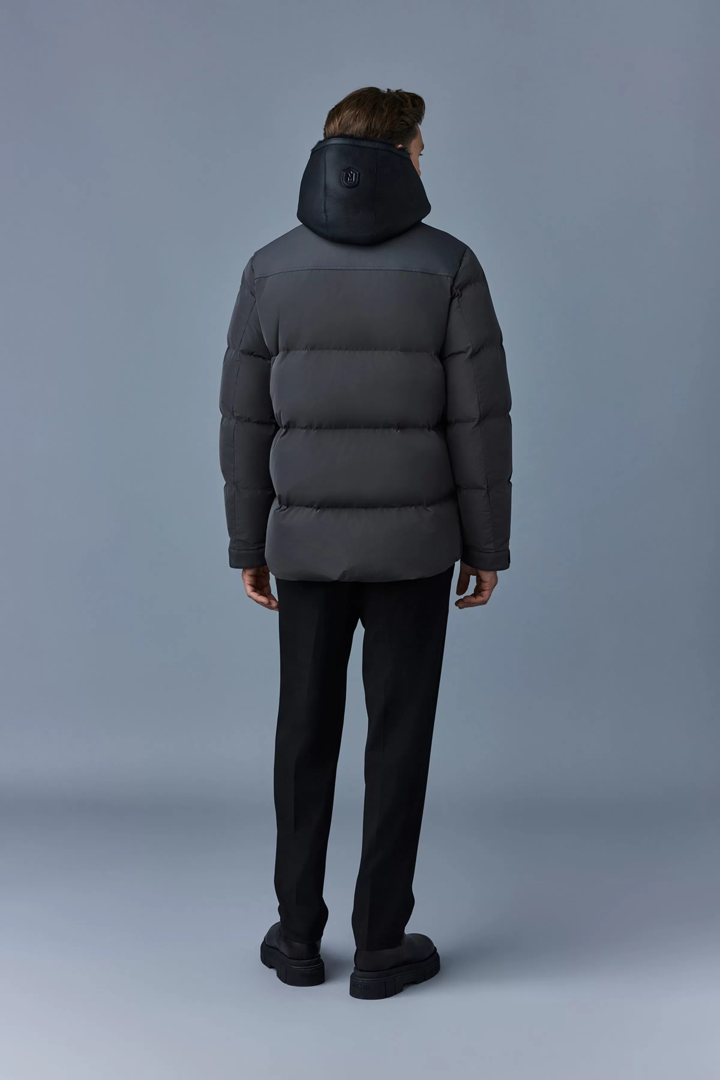 Riley, Classic Down Jacket With Removable Shearling Bib For Men | ® US | Mackage Outlet