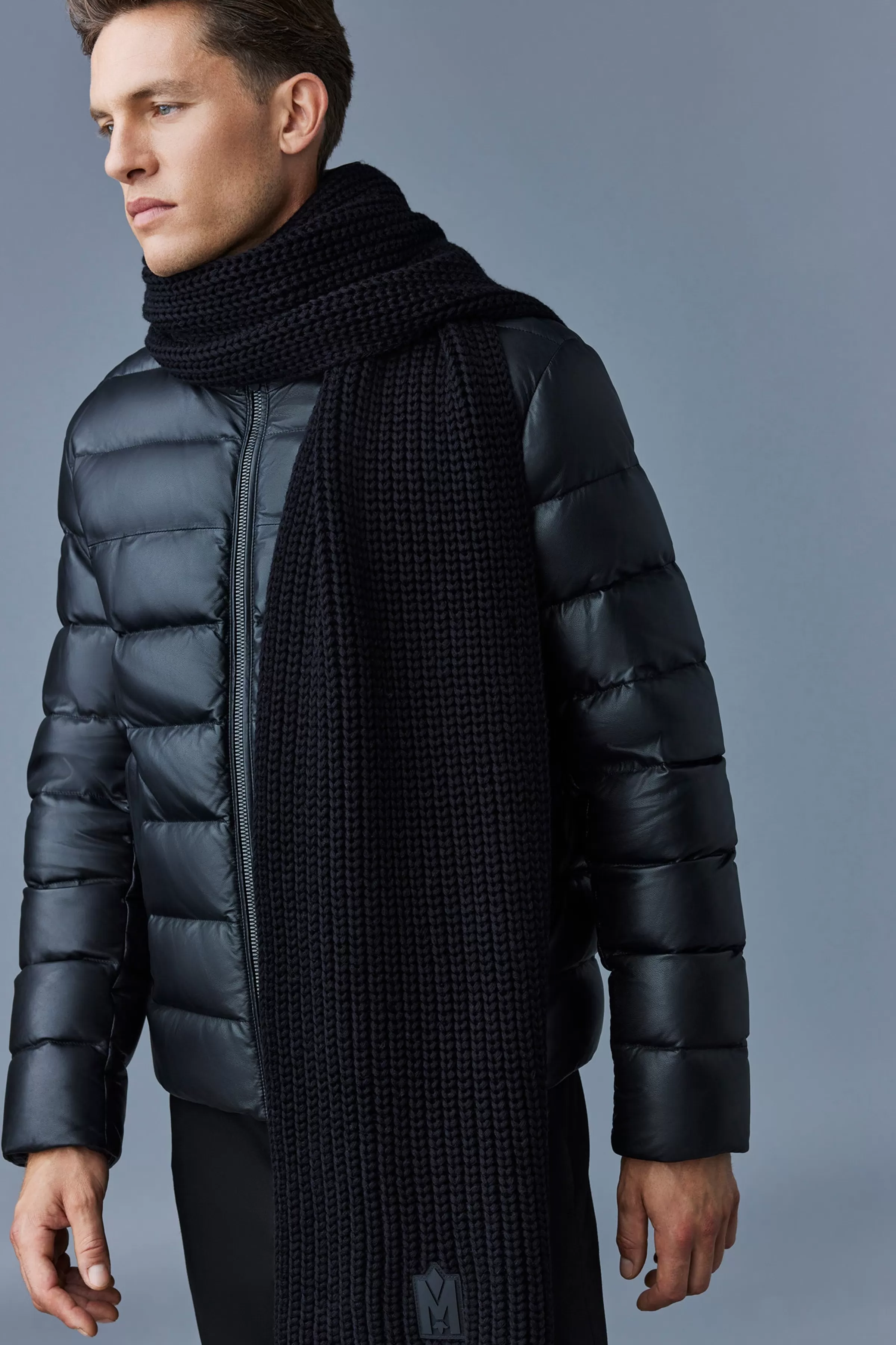 Ryan, Leather Down Jacket With Stand Collar For Men | ® US | Mackage Outlet