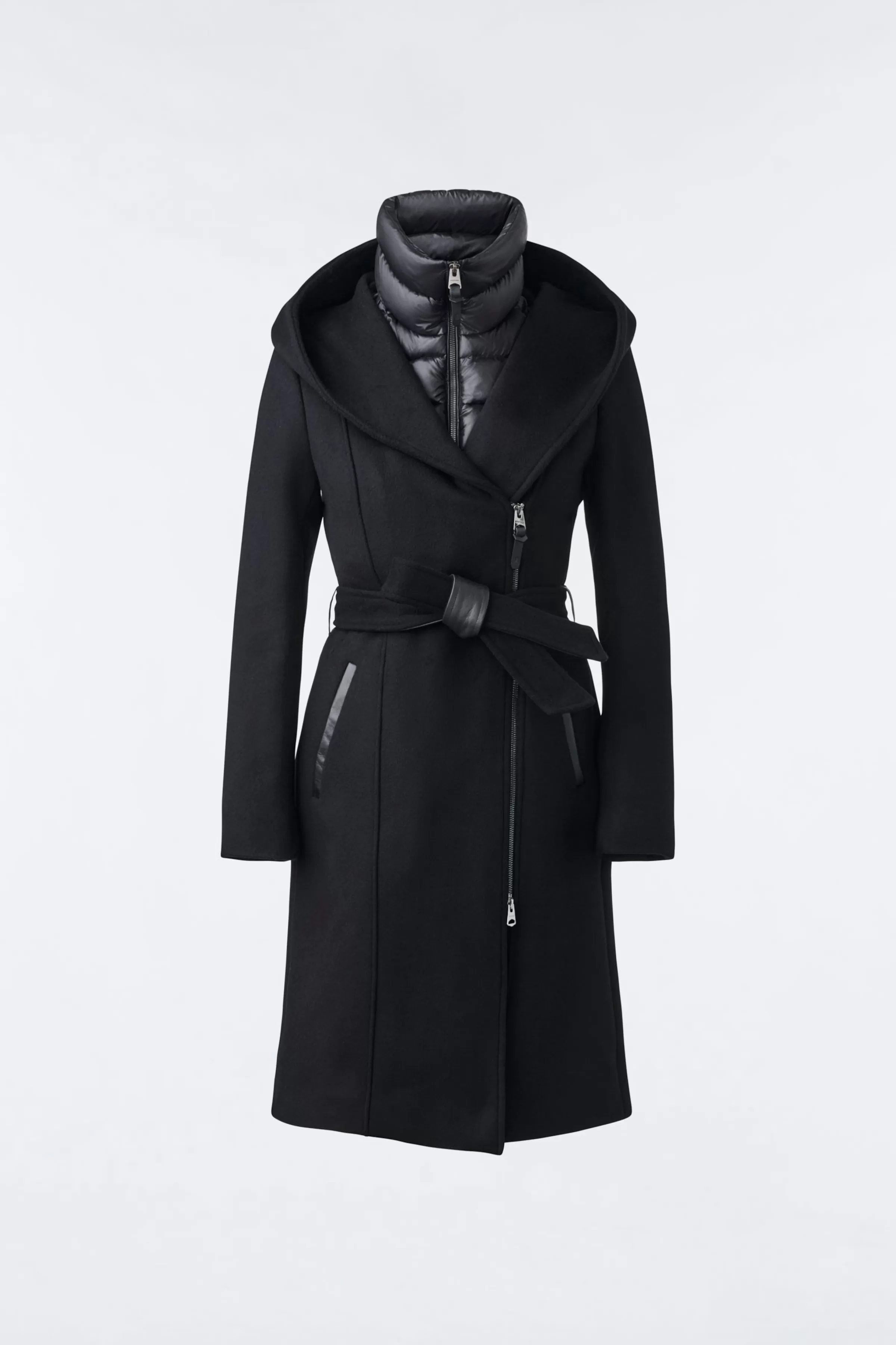 Shia, 2-in-1 Double-face Wool Coat With Removable Bib For Ladies | ® US | Mackage Best