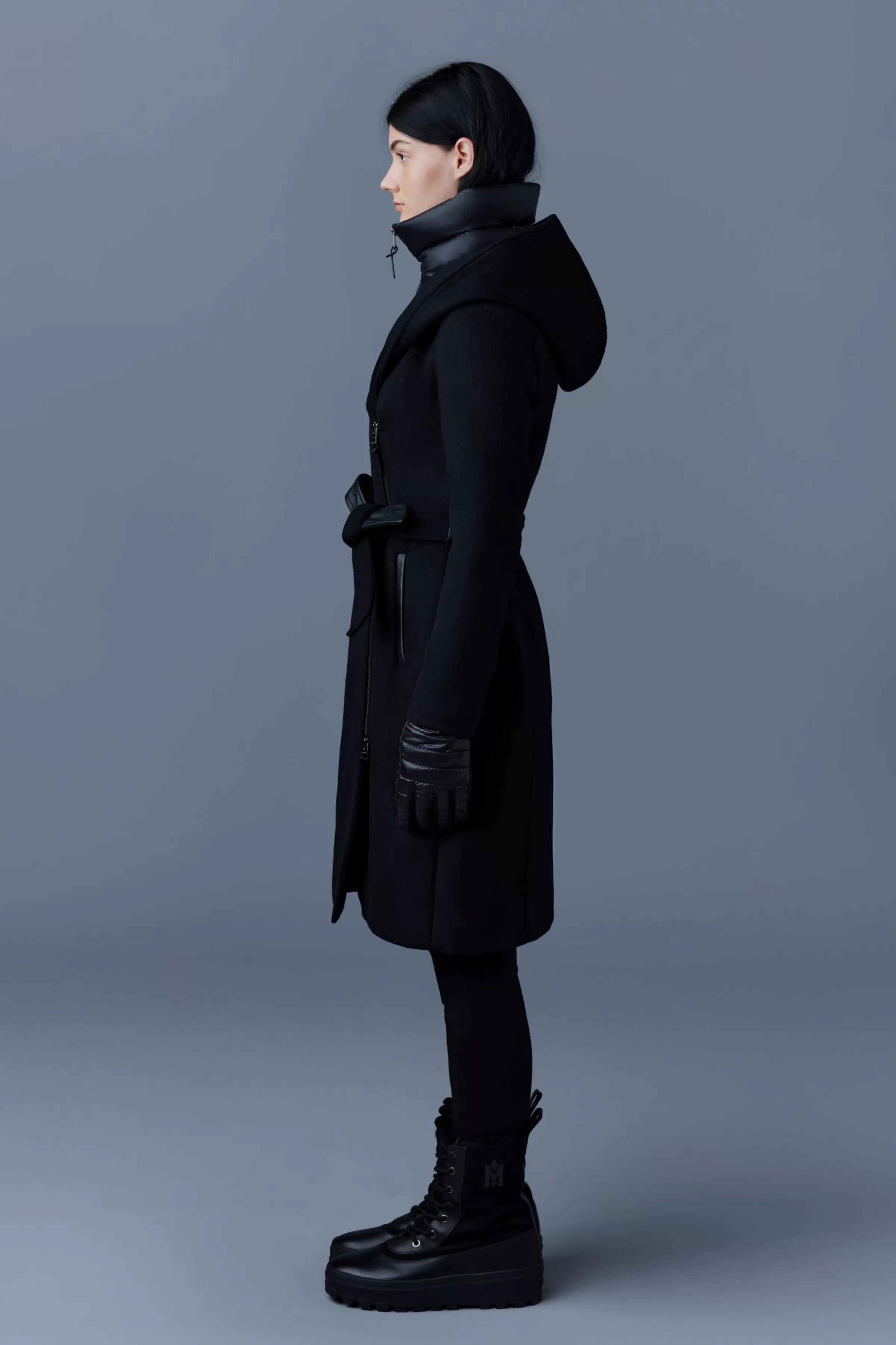 Shia, 2-in-1 Double-face Wool Coat With Removable Bib For Ladies | ® US | Mackage Clearance