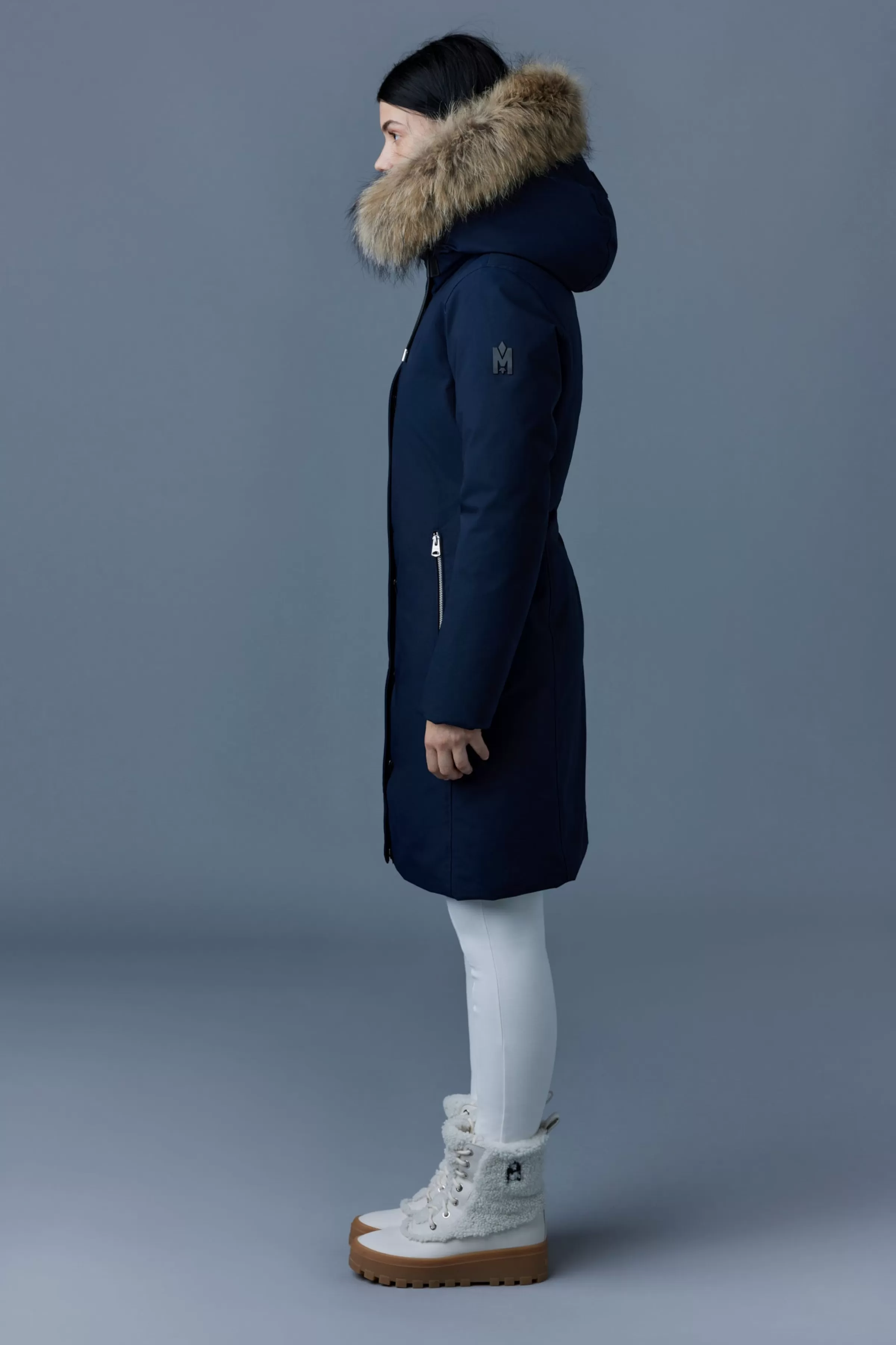 Shiloh, 2-in-1 Fitted Down Coat With Removable Bib And Natural Fur For Ladies | ® US | Mackage Sale