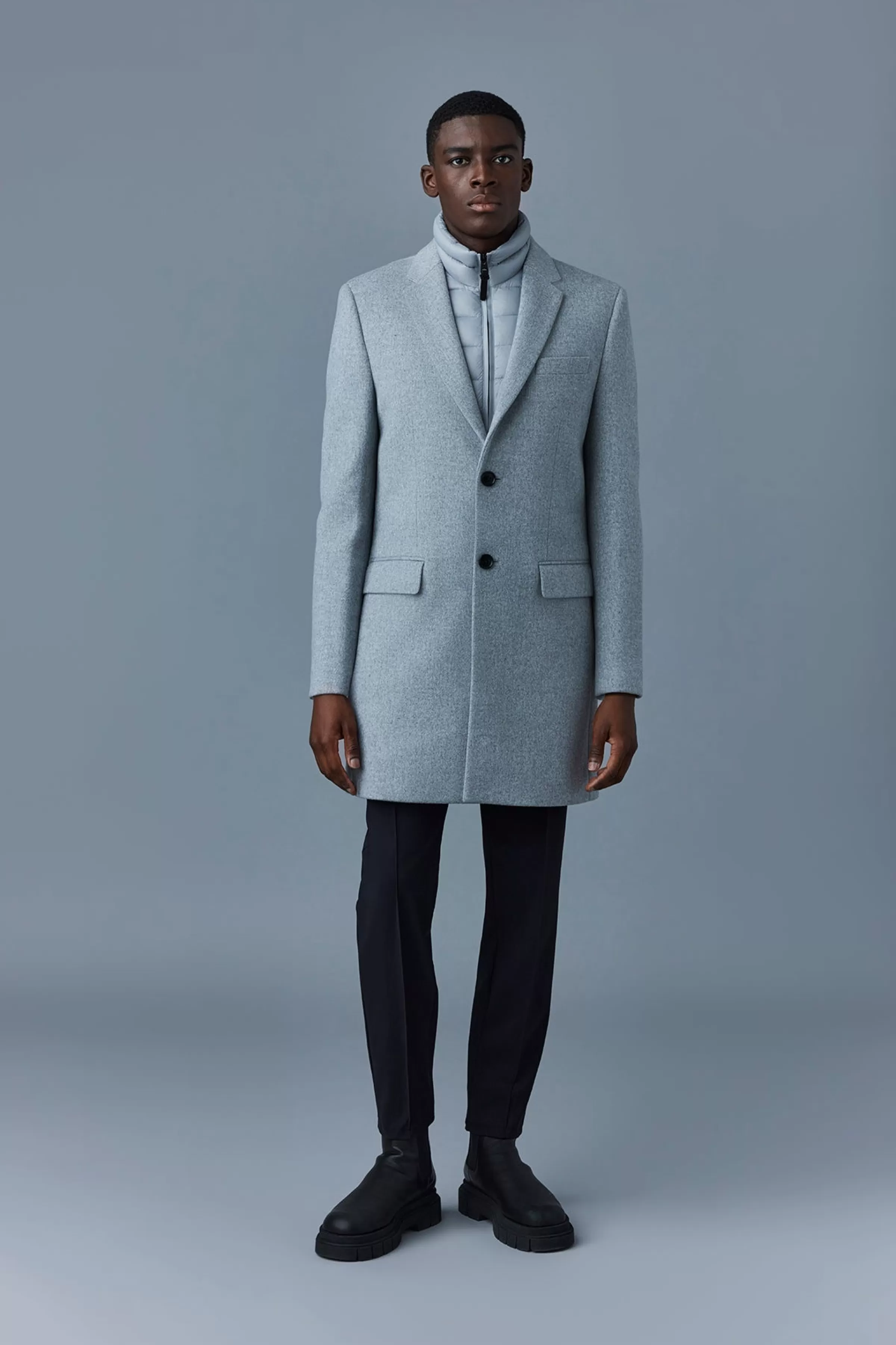 Skai, Double-face Wool 2-in-1 Top Coat With Removable Down Liner For Men | ® US | Mackage Outlet
