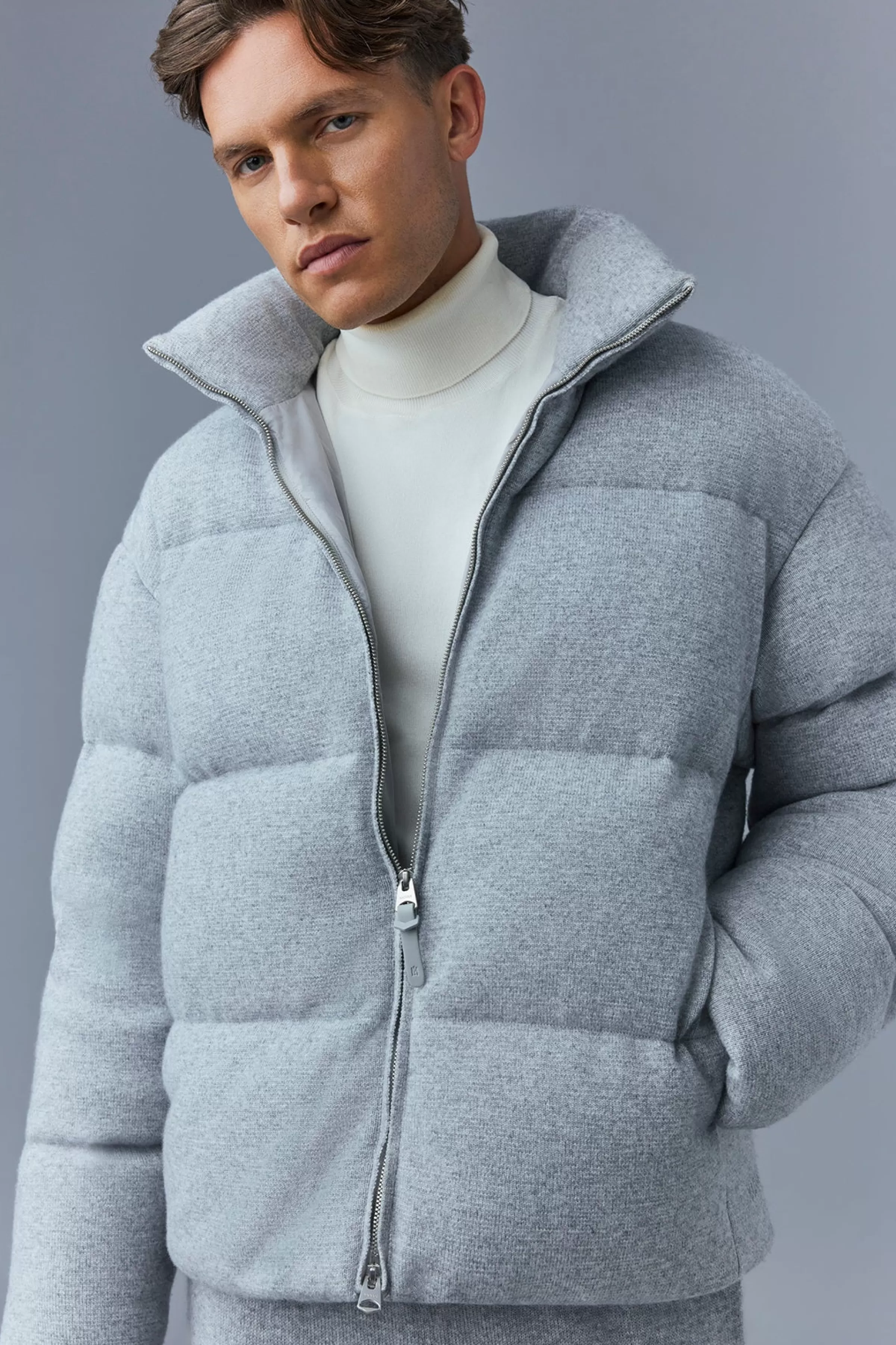 Steven, Medium Down Jacket With Cashmere Blend Shell For Men | ® US | Mackage Fashion