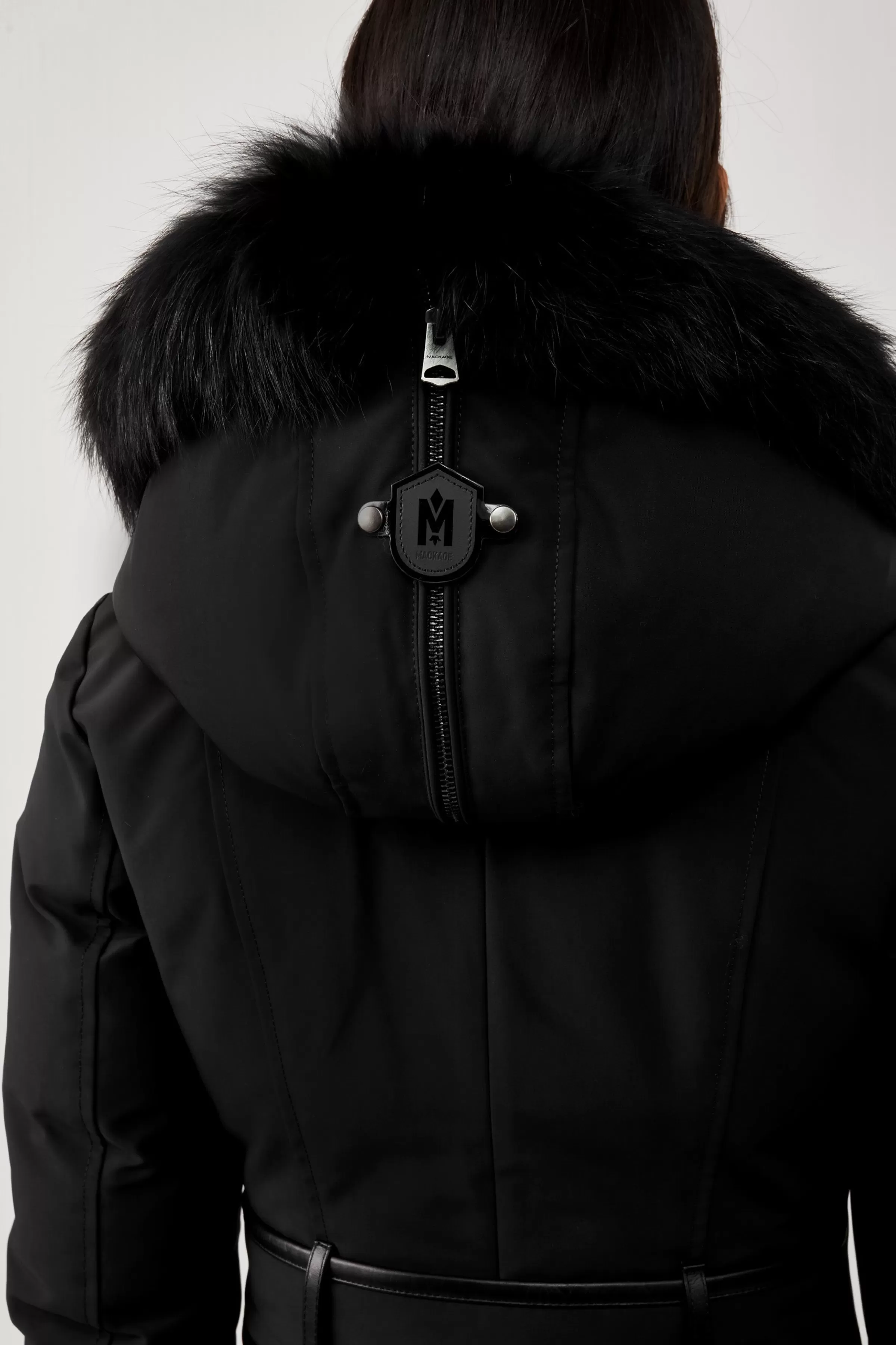 Trish, Powder Touch Down Coat With Silver Fox Fur Signature Collar For Ladies | ® US | Mackage Store