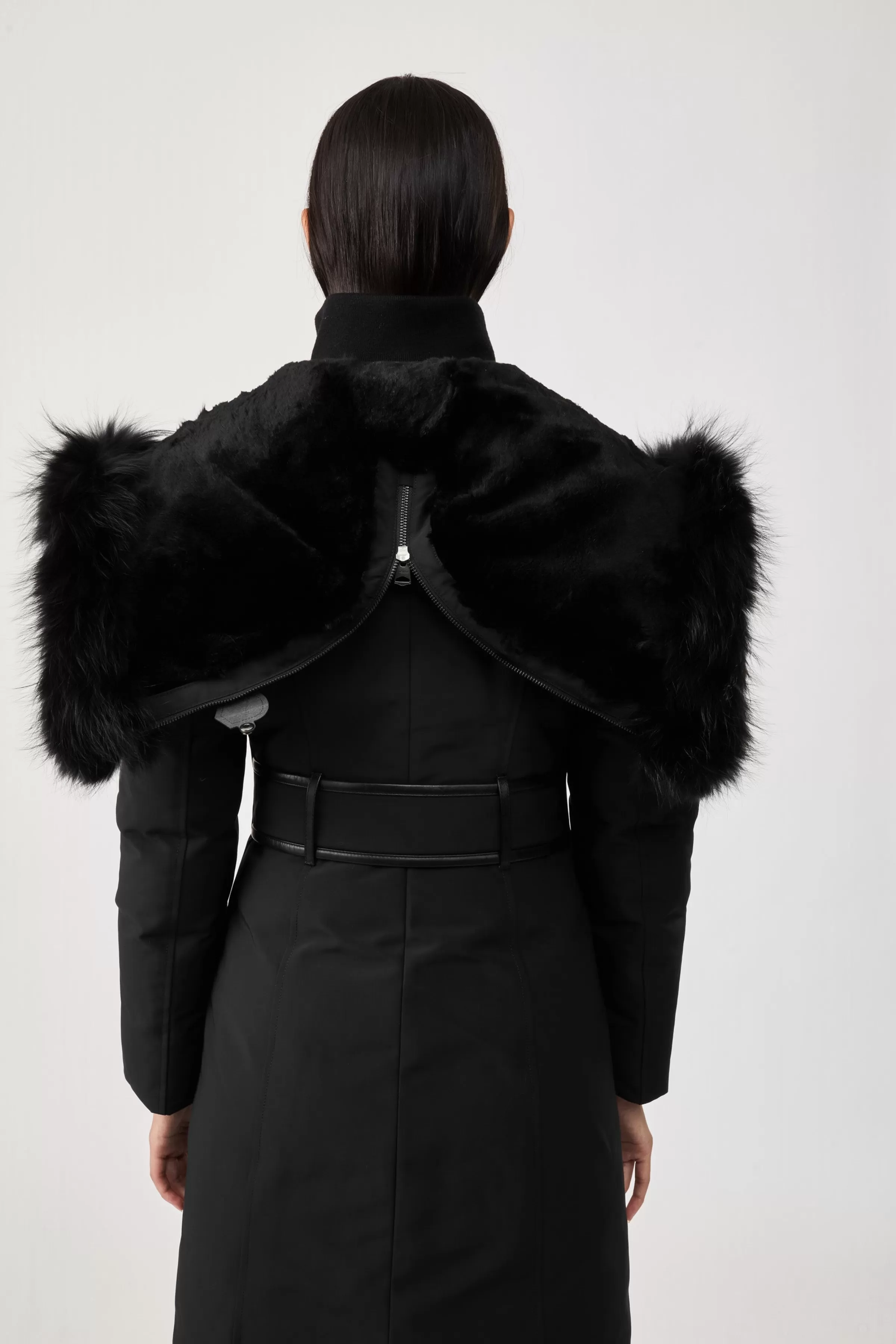 Trish, Powder Touch Down Coat With Silver Fox Fur Signature Collar For Ladies | ® US | Mackage Store