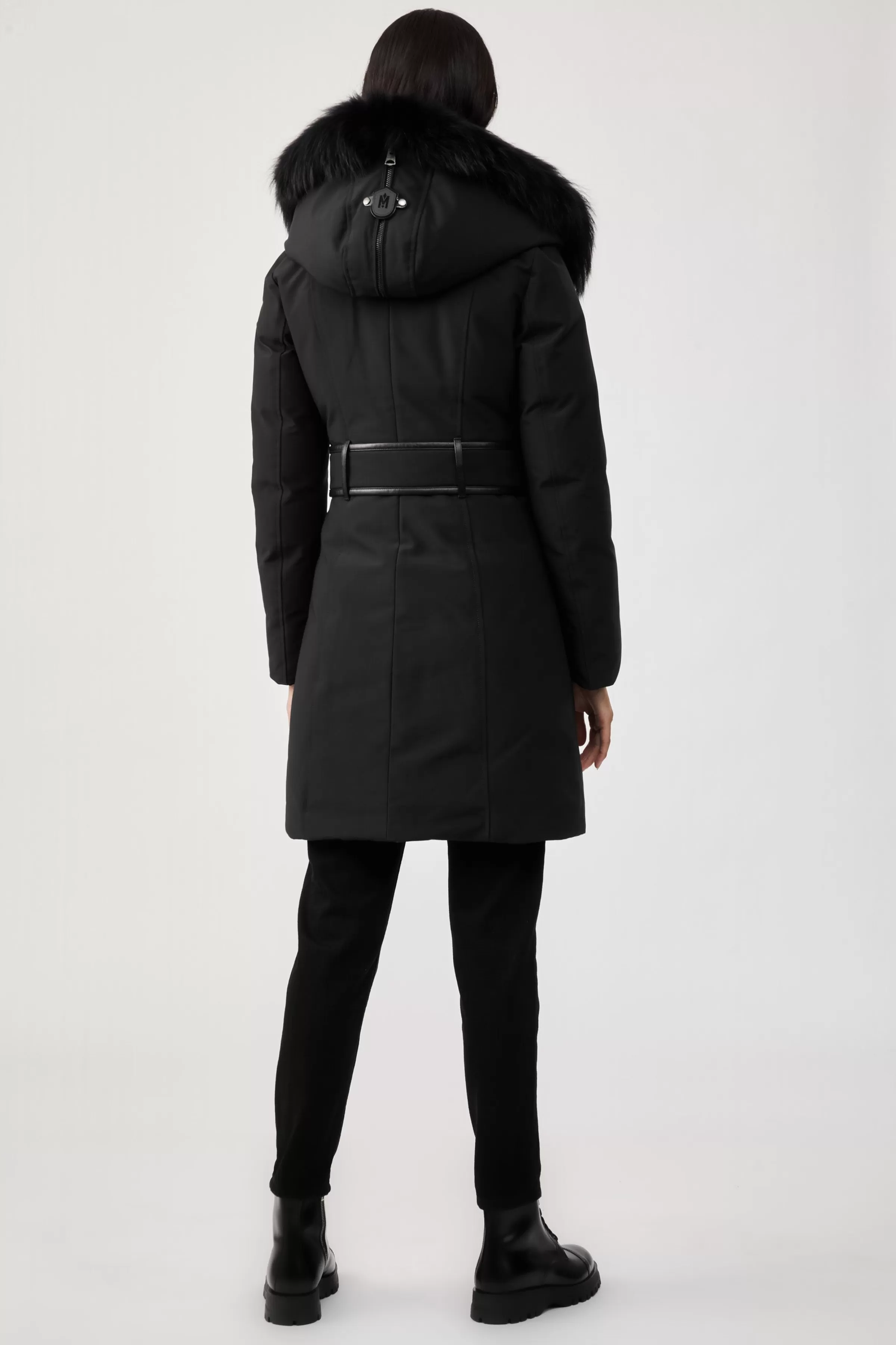 Trish, Powder Touch Down Coat With Silver Fox Fur Signature Collar For Ladies | ® US | Mackage Store